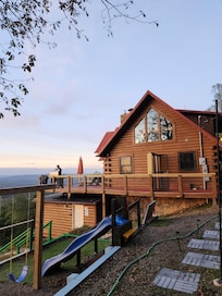 Northwest side of the house in the evening during sunset. Propane grill on Deck worked very well, however required a lighter to start. Electric ignition did not work