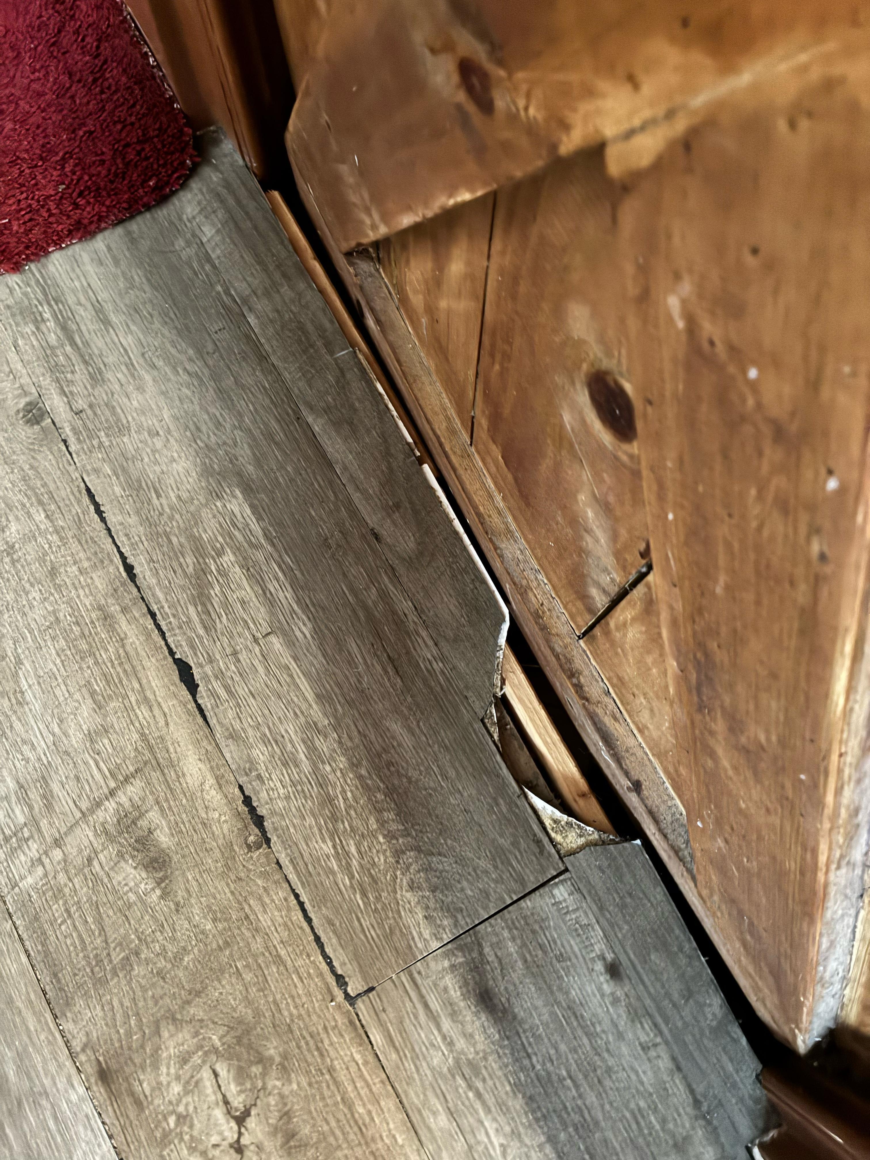 Broken tile in bathroom