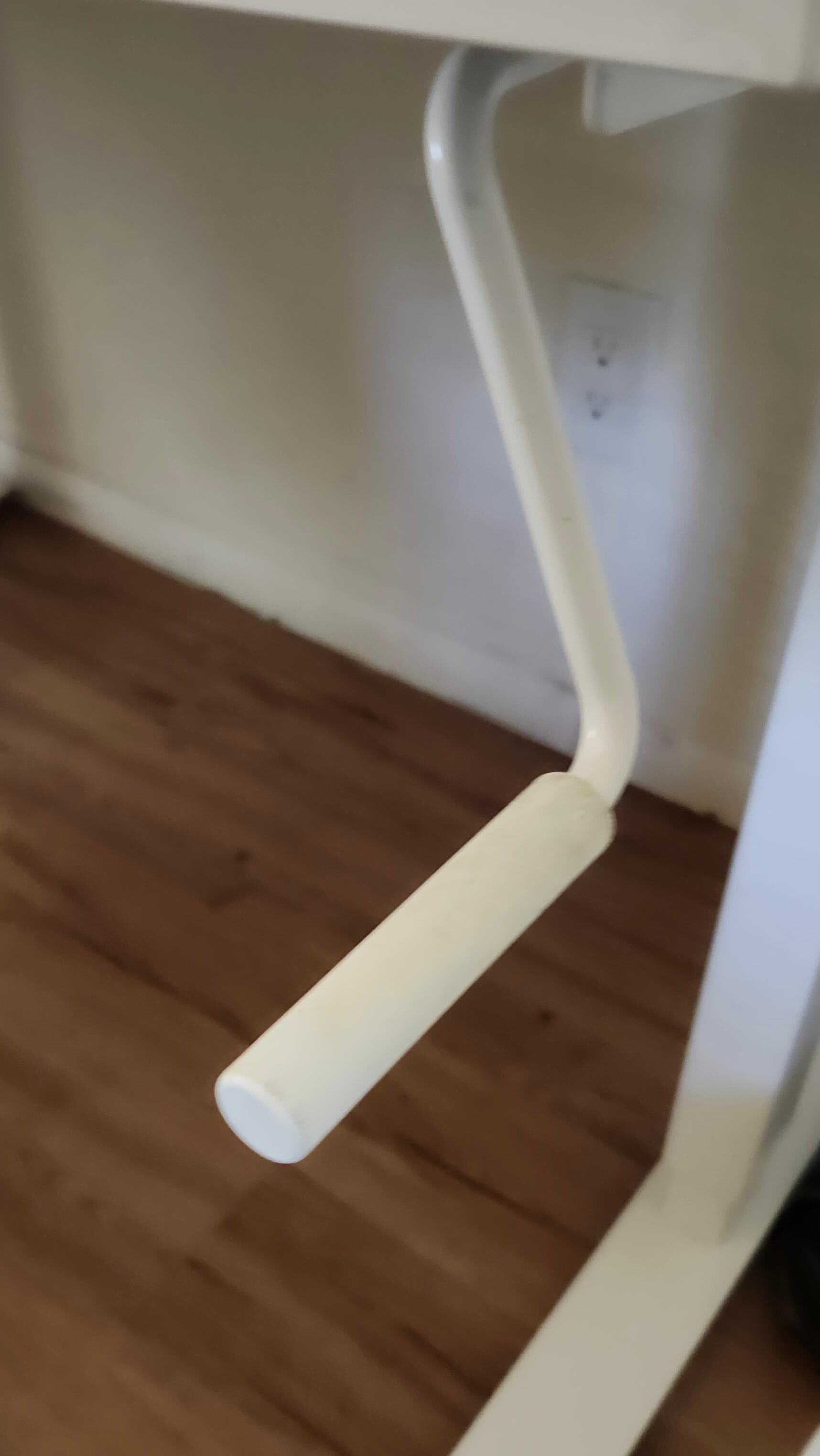 I had my suitcase at the foot of the bed on the floor so I kept running into this handle on the desk. I have a few black bruises from it. Ouch!