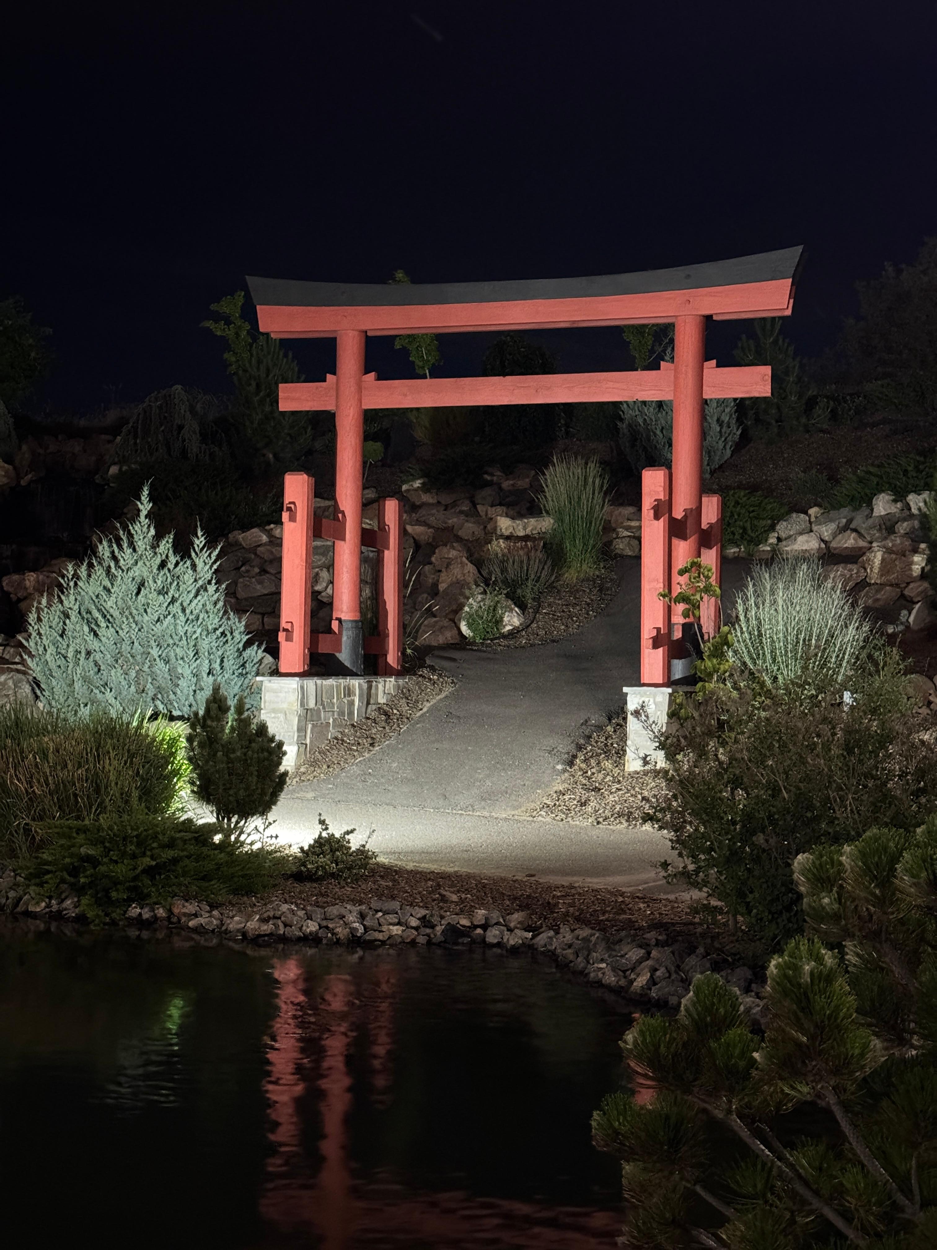 Features of area near koi pond and wayerfall