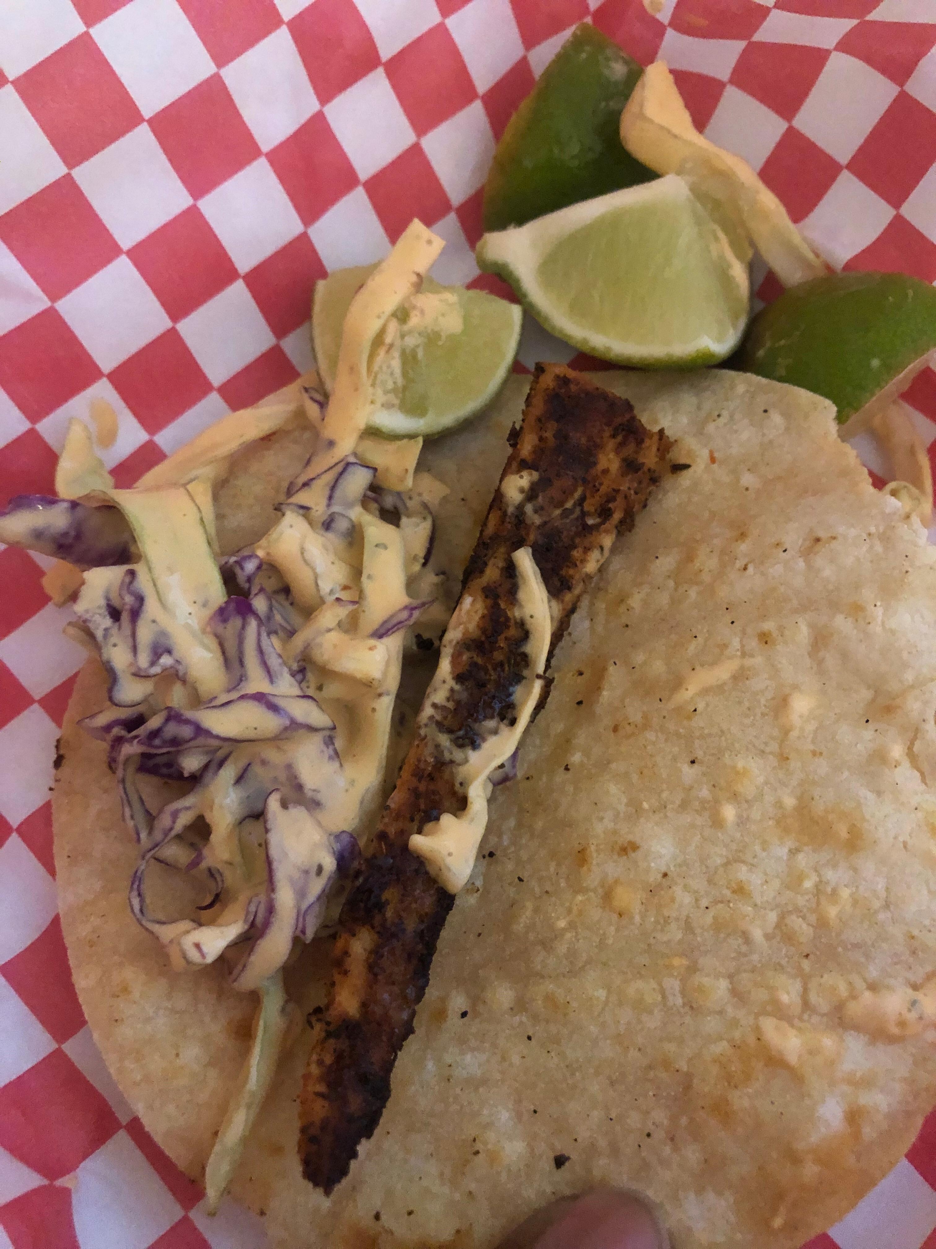 Also, this was one of 3 fish tacos I ordered through the bartender. Not sure what this was but it is not fish and should served as such, especially for $15