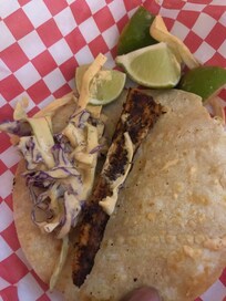Also, this was one of 3 fish tacos I ordered through the bartender. Not sure what this was but it is not fish and should served as such, especially for $15