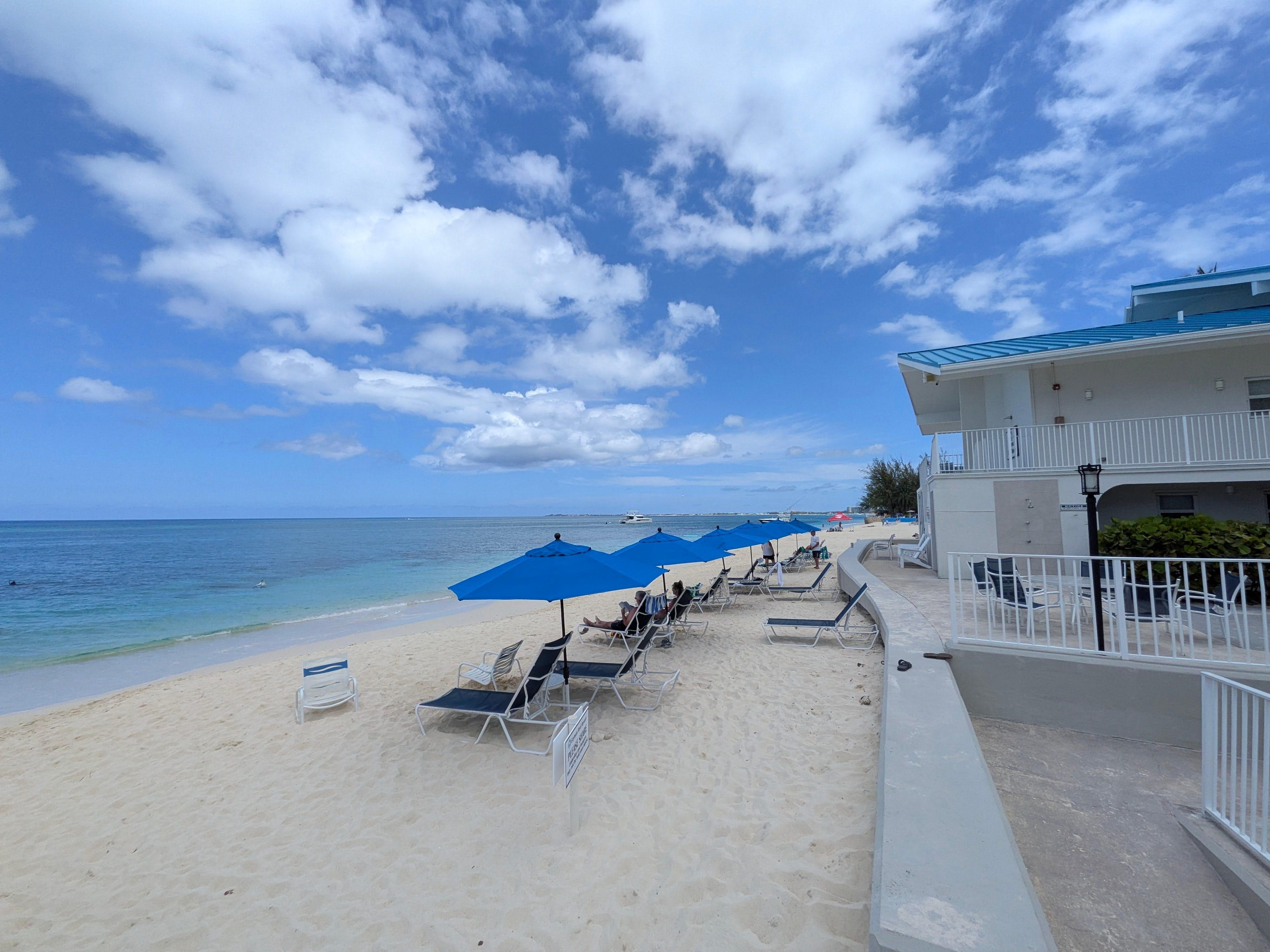 Beach area steps from the condo 