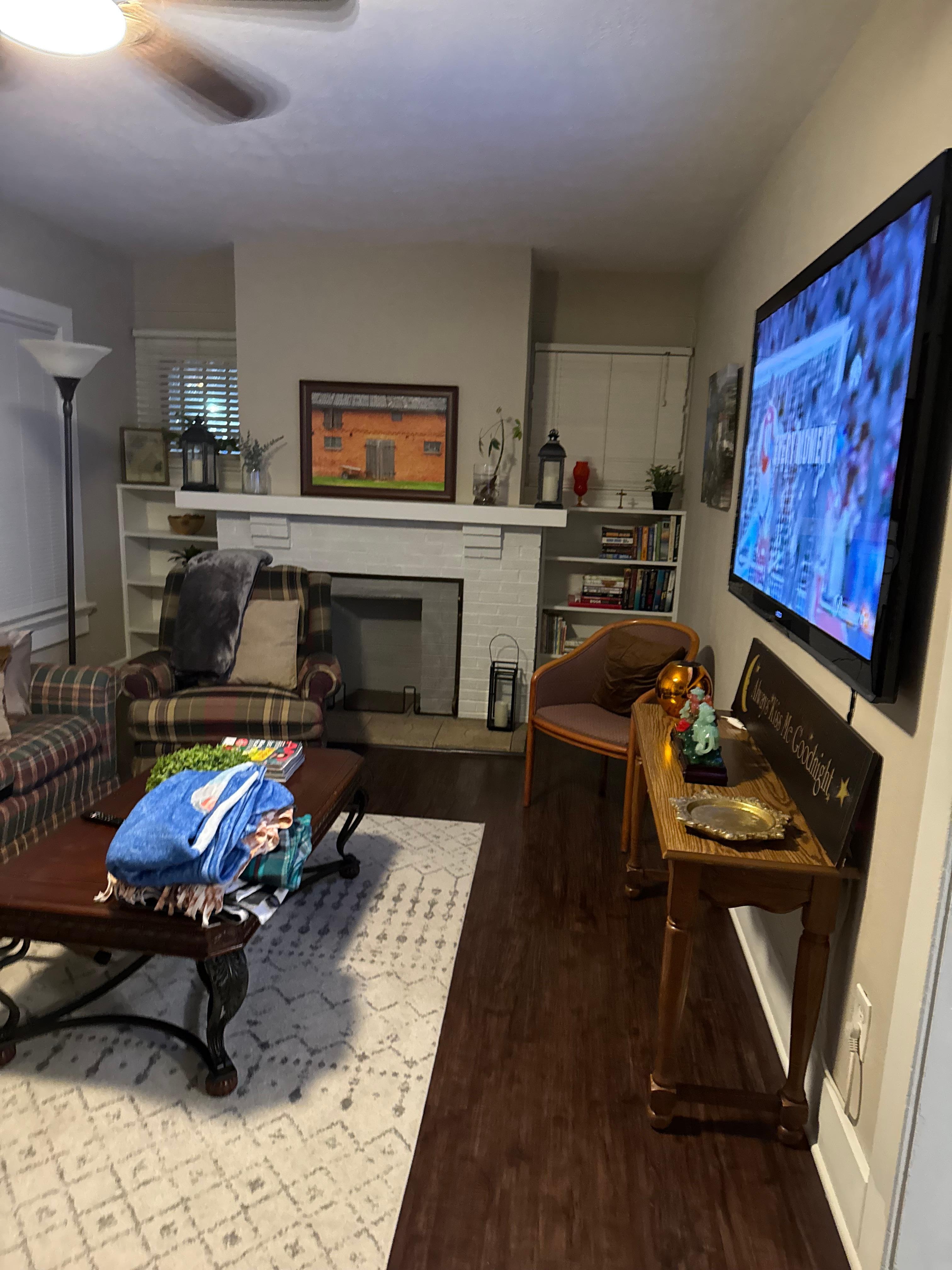 Living room so super comfy with awesome big screen TV