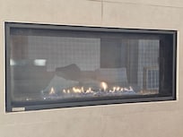 Fireplace in living area