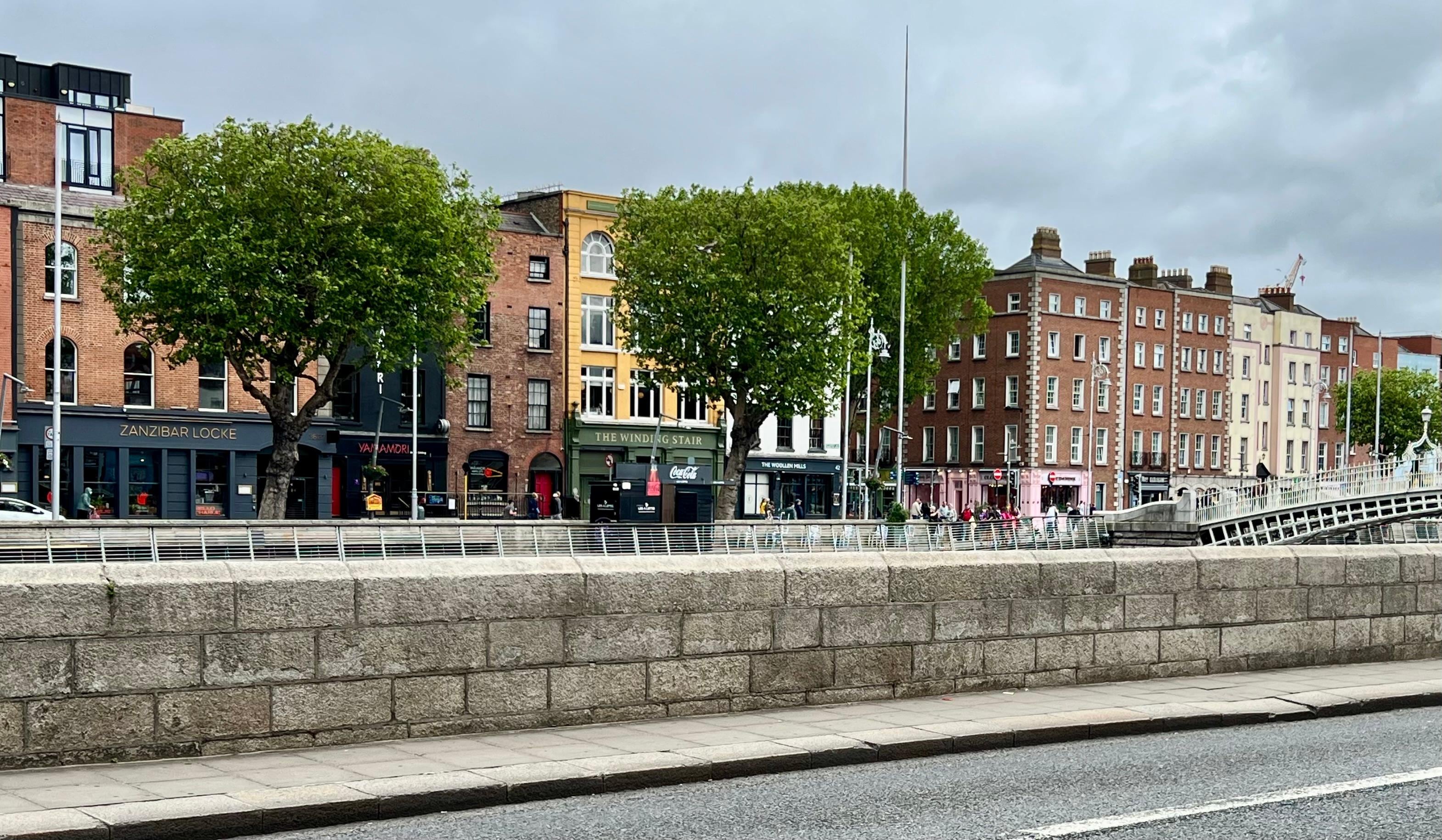 View of Zanzibar Locke from across the River Liffey