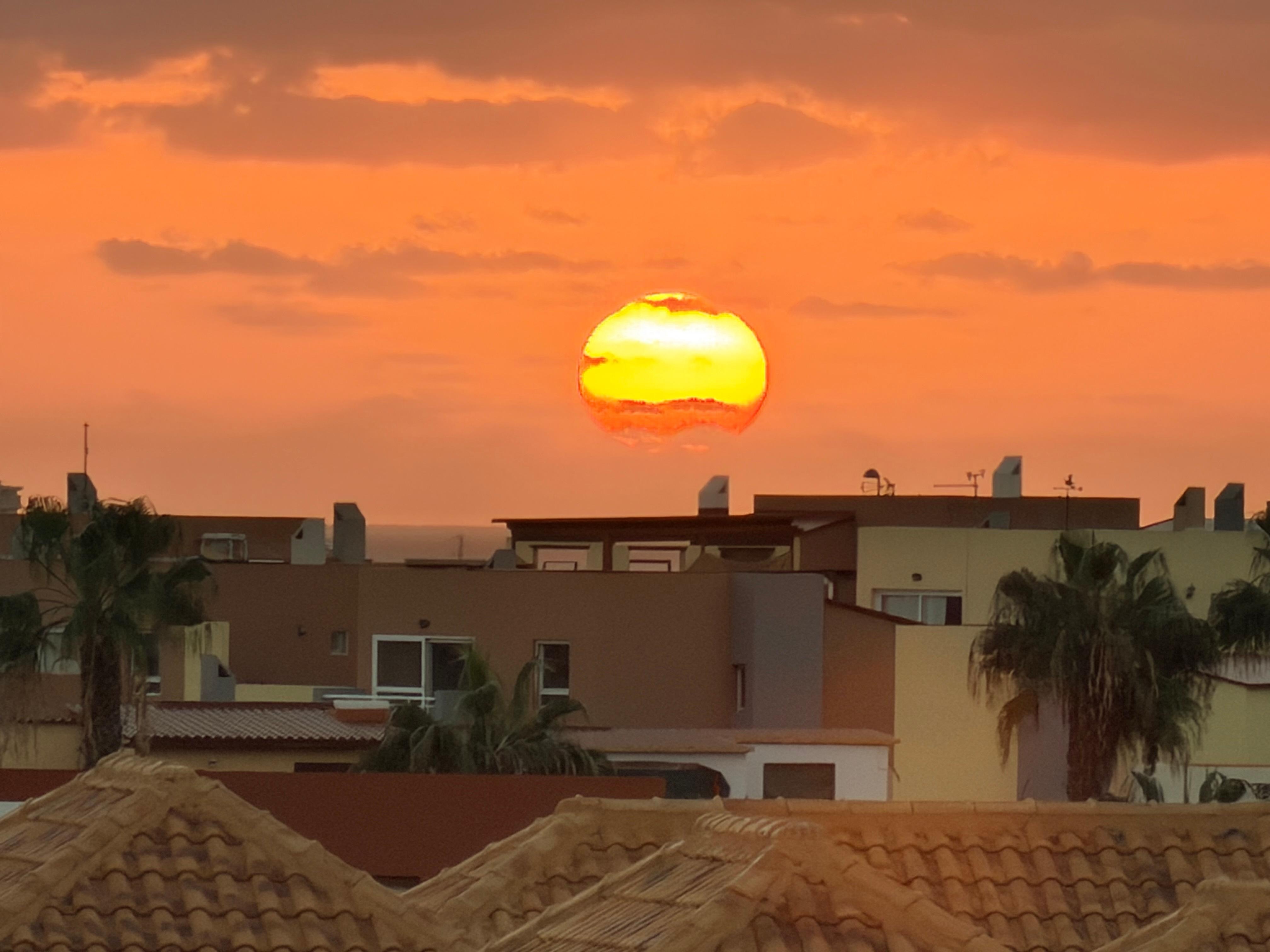 Sunrise from the roof terrace