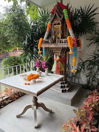 An altar (?) at their outdoor dining area