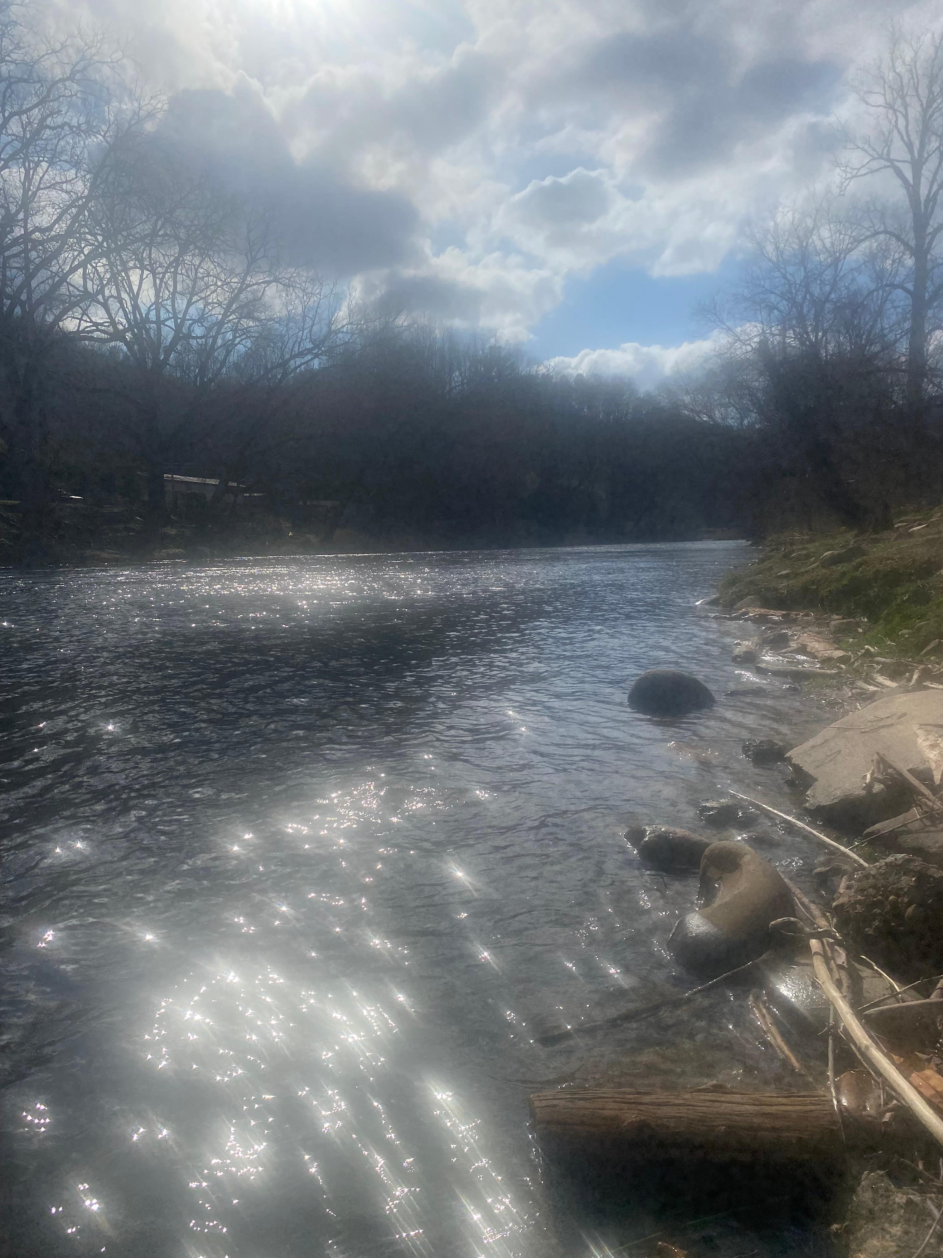 The river runs just out back super nice