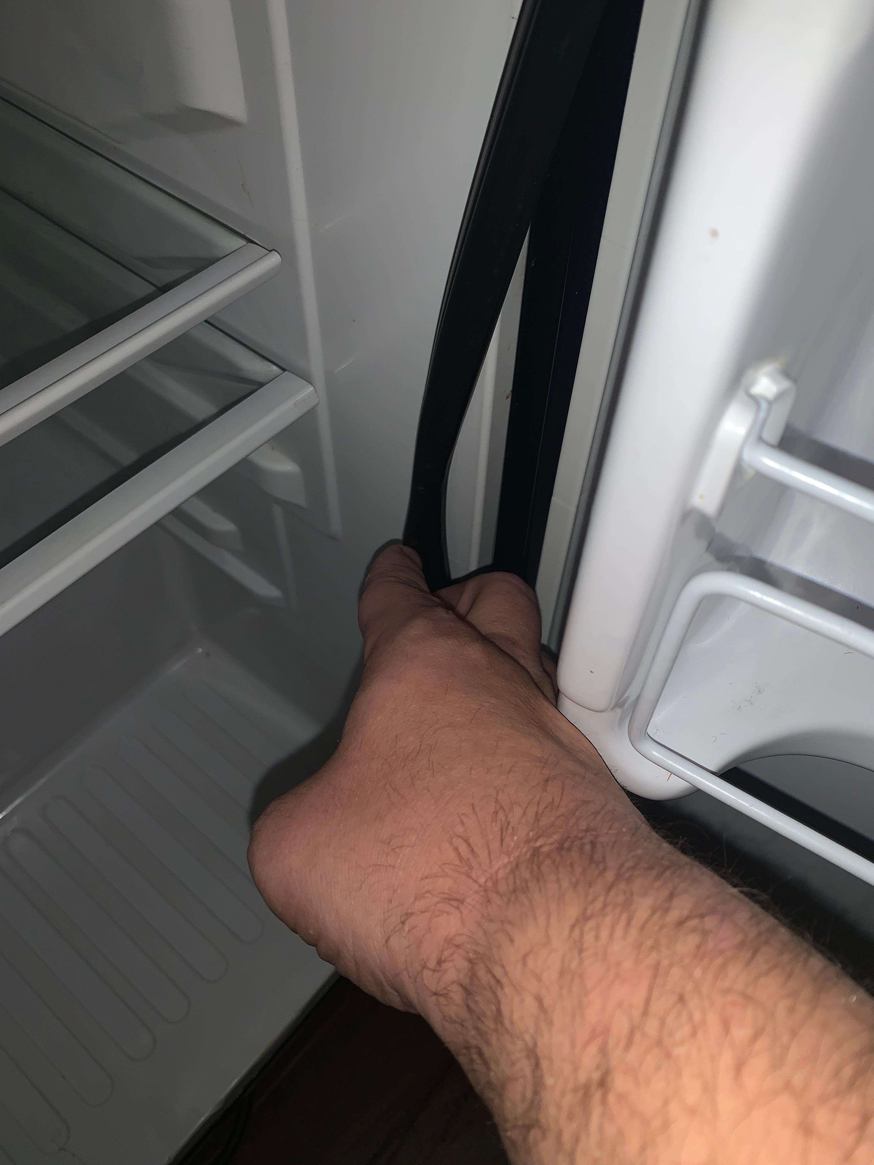 Fridge was broken open and still plugged in so the whole room smelled like dirty fridge.