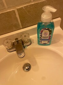 Toothpaste left on sink
