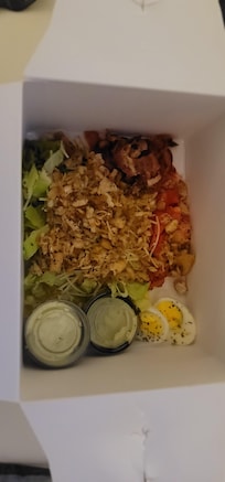The Cobb salad at the Bistro in lobby area of hotel.