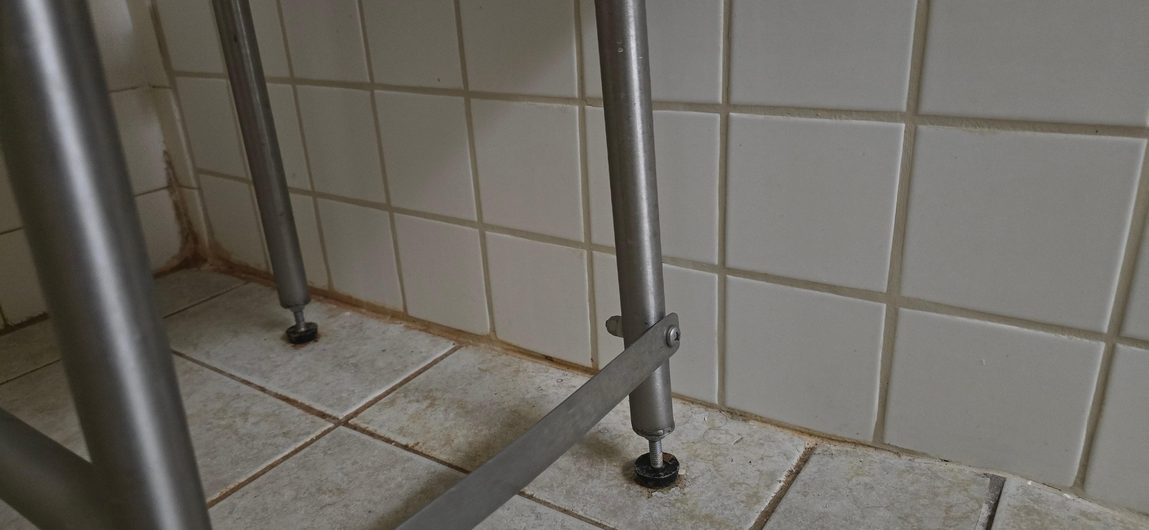 Grim on the shower floor 