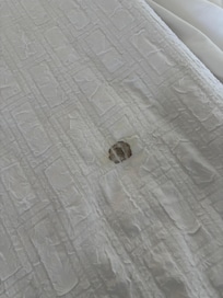 This was the top sheet when we first entered the room