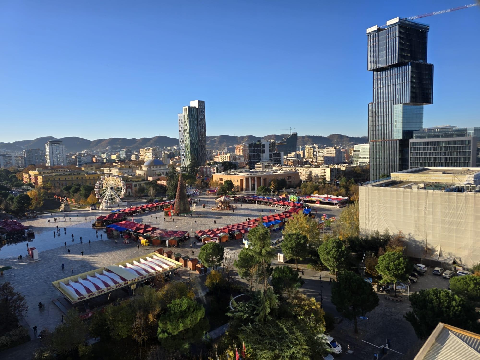 Veduta dalla camera periodo natalizio