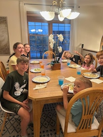 Kids enjoying dinner
