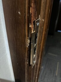 Here is the door to my room- not safe. Others have complained about this as well.