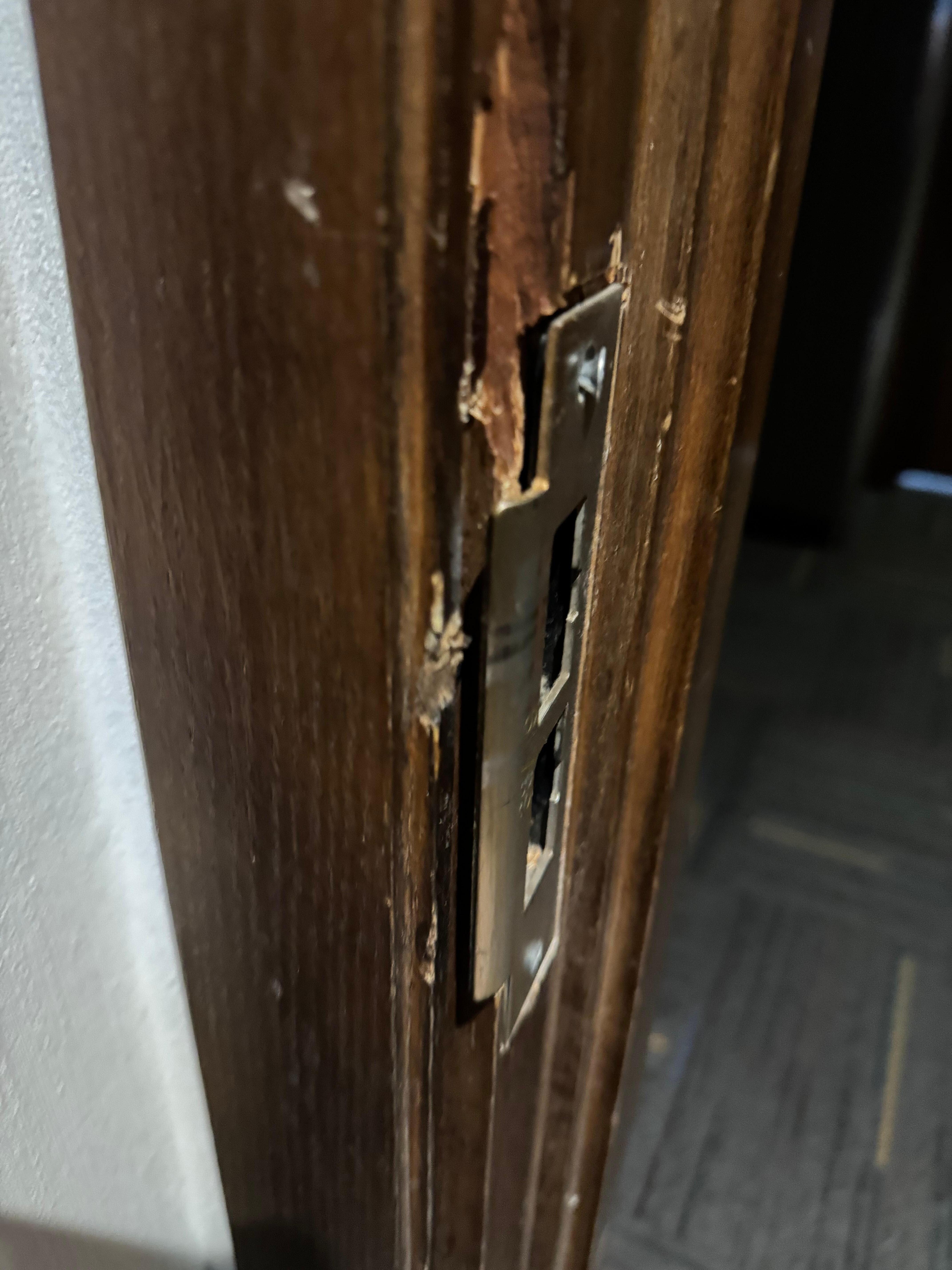 Here is the door to my room- not safe. Others have complained about this as well.