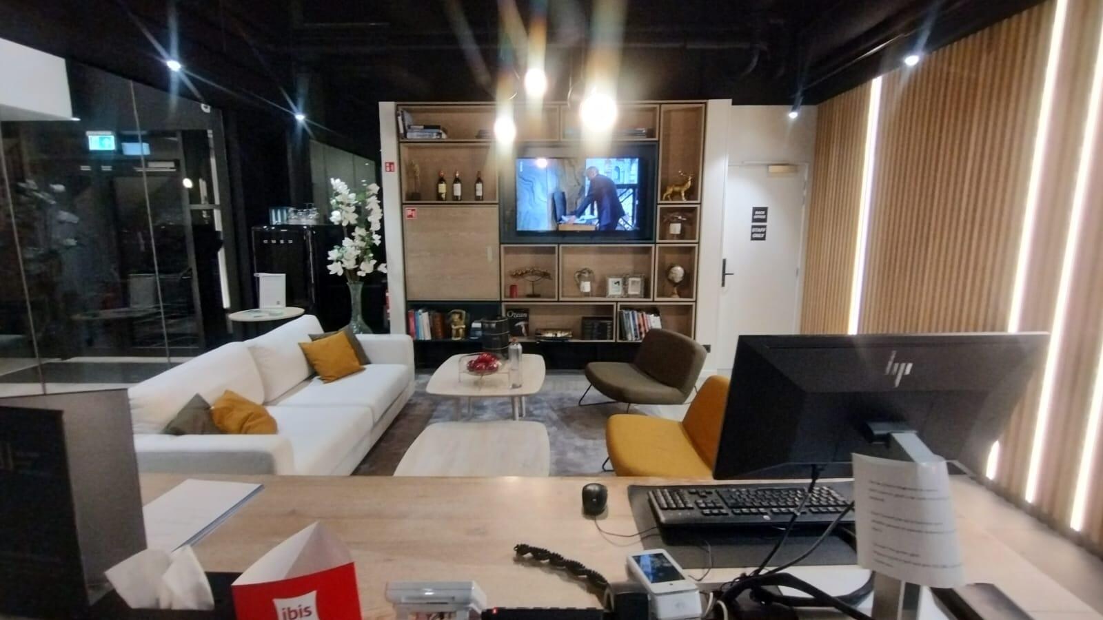 Desk and hall