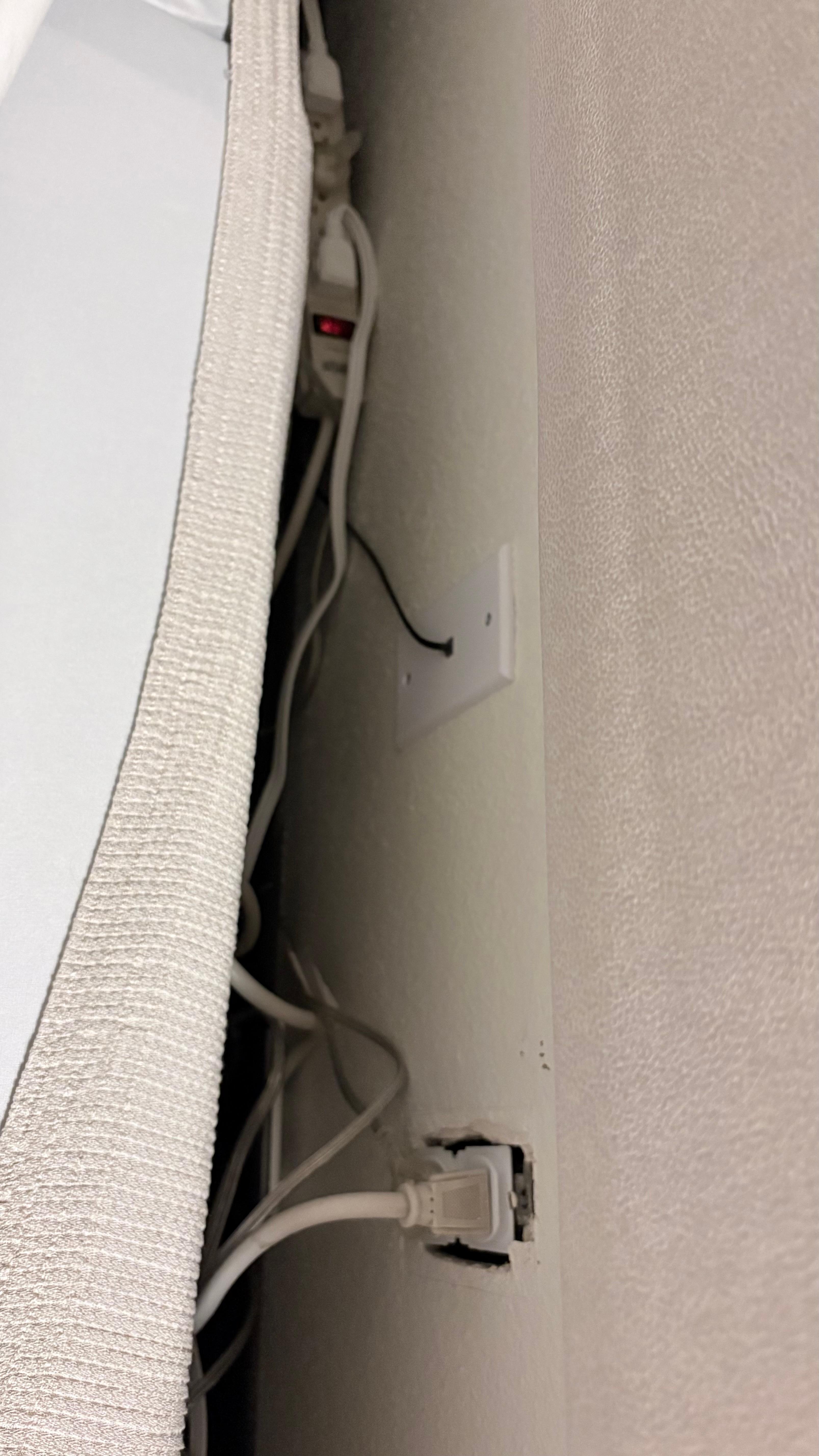 Wiring we had to deal with when the plug on the side table didn’t work 