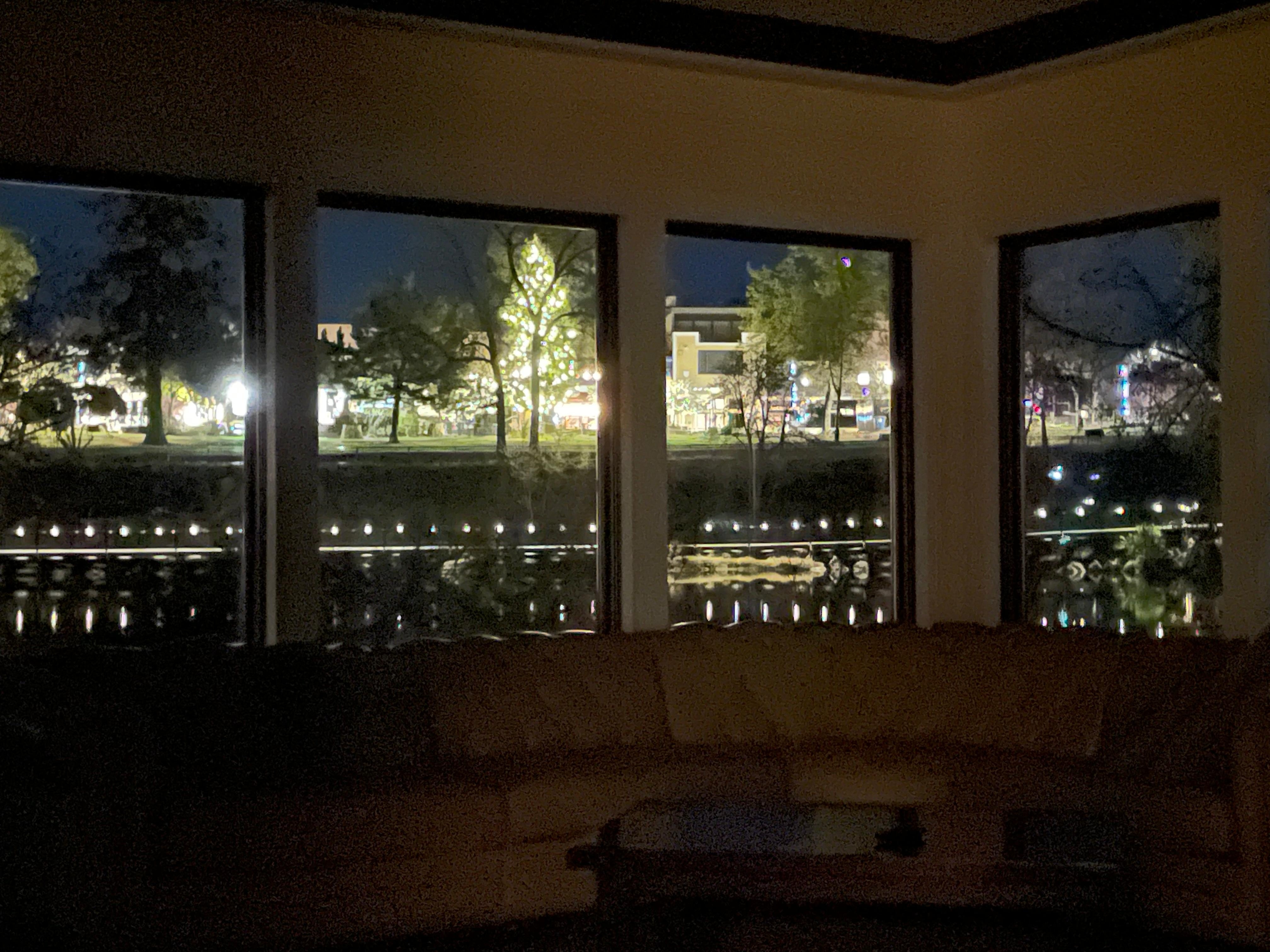 Downtown across the river from the living room. 