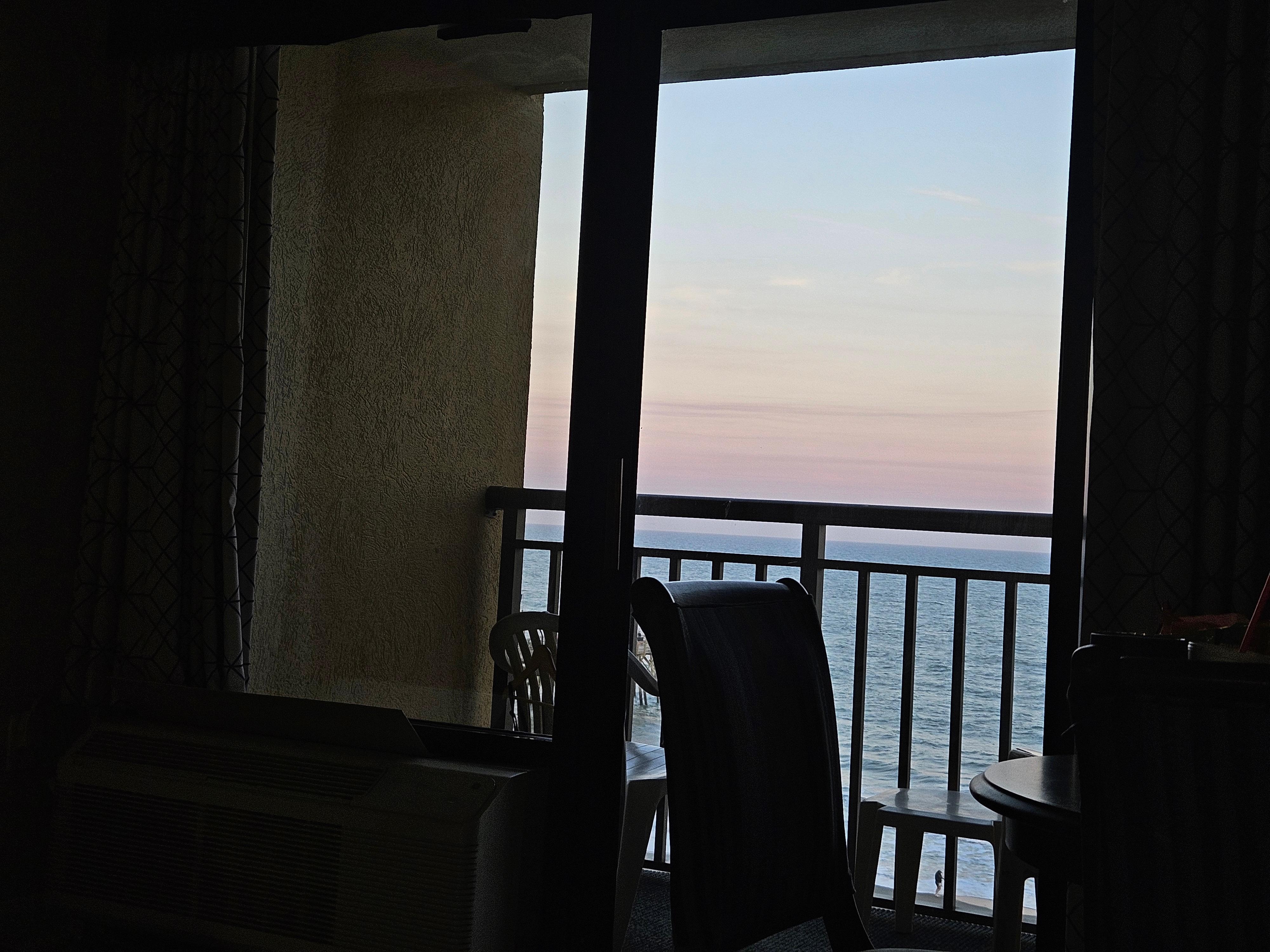 View from bed in room. 