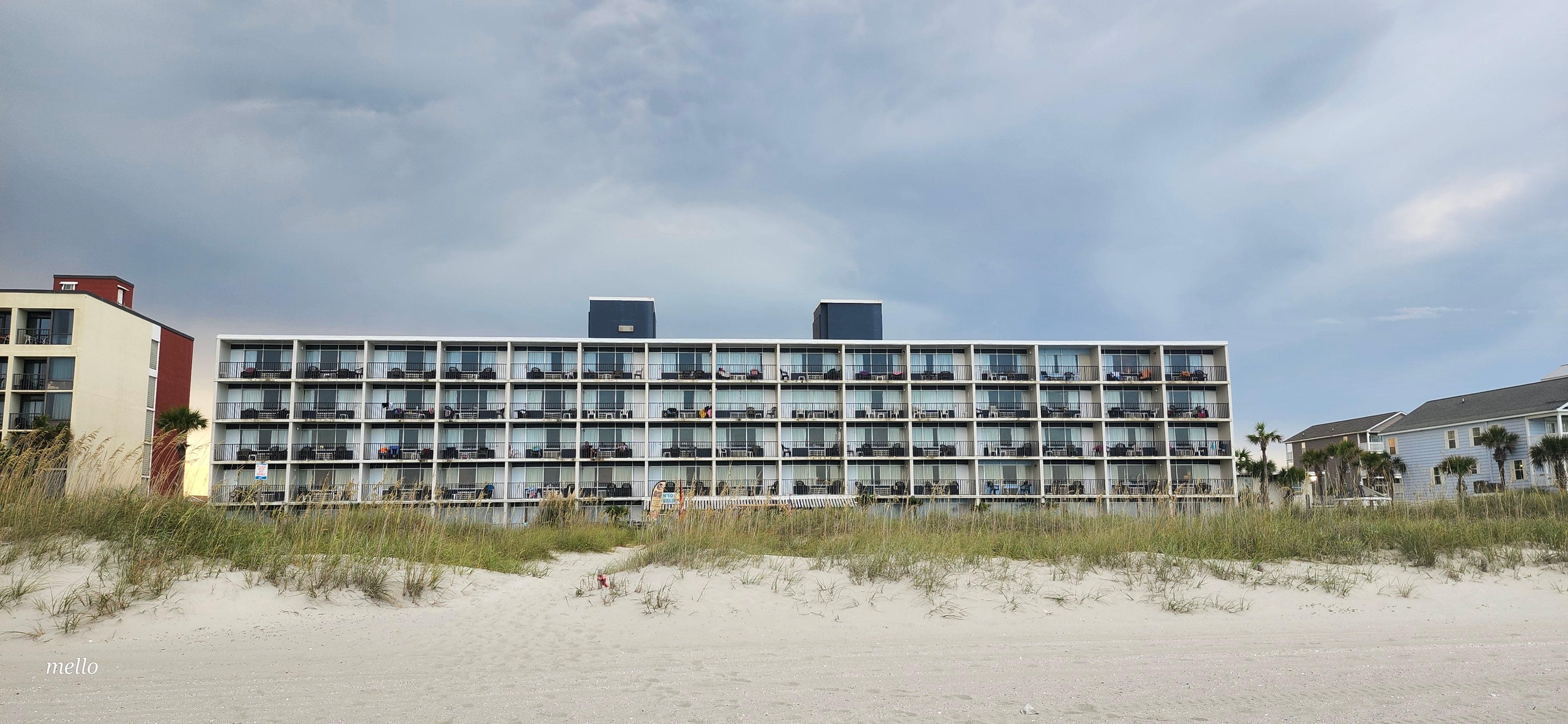 Looking back at the property from the ocean 