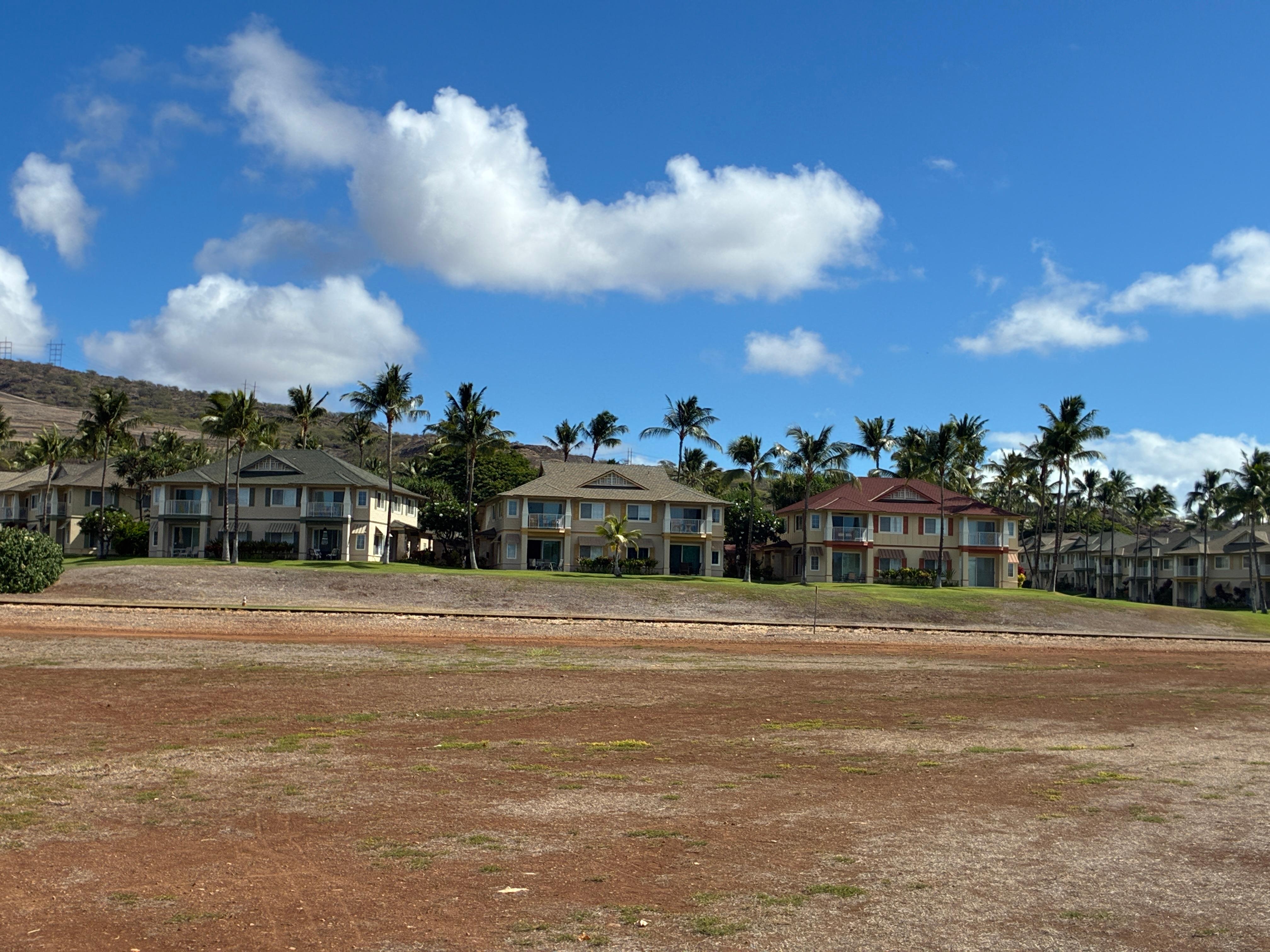 Looking back at the apartments from the ocean.