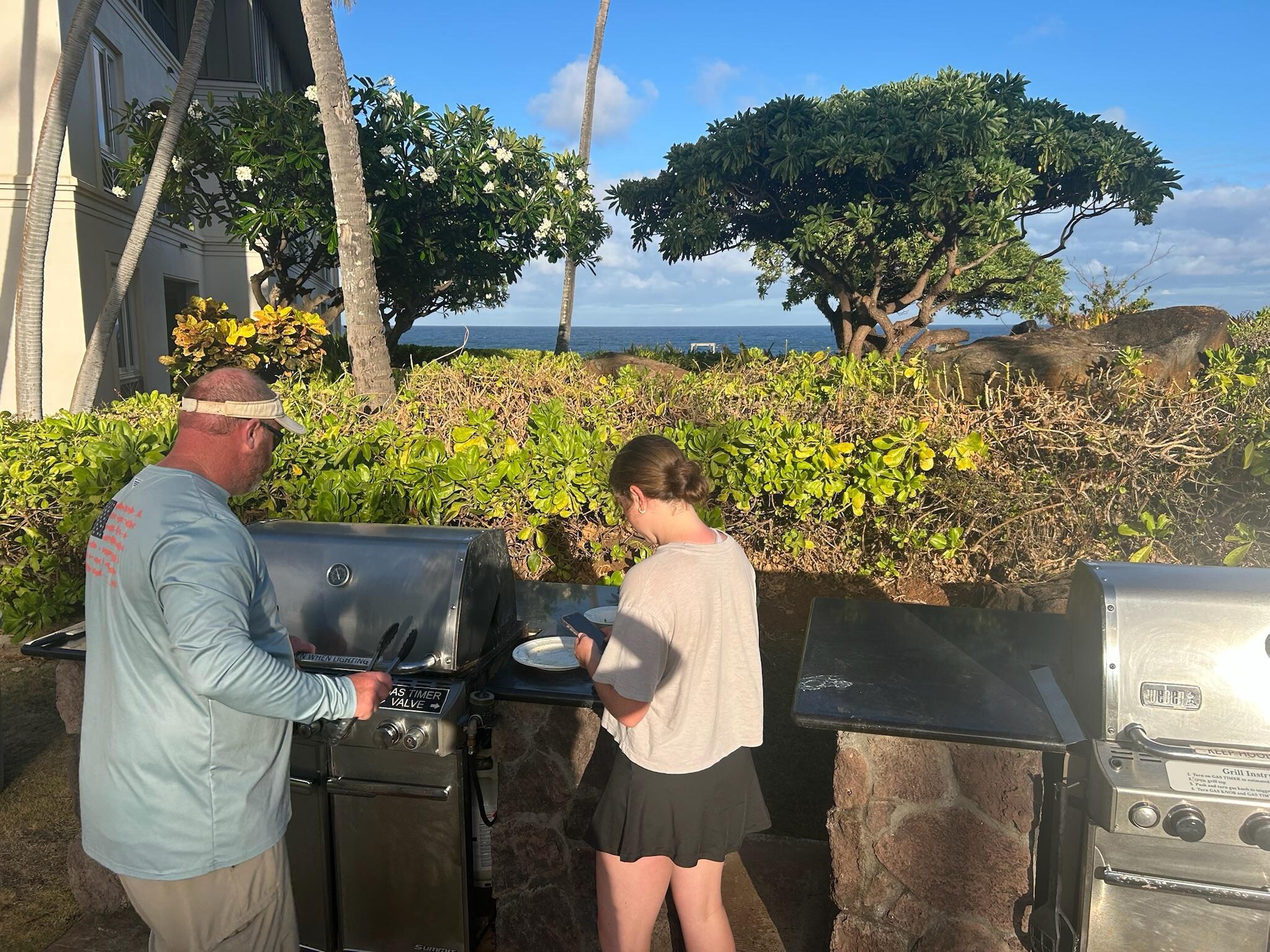 Mutiple grills in the resort make going to the fish market and grilling your own dinner a must while in Kaua’i!!