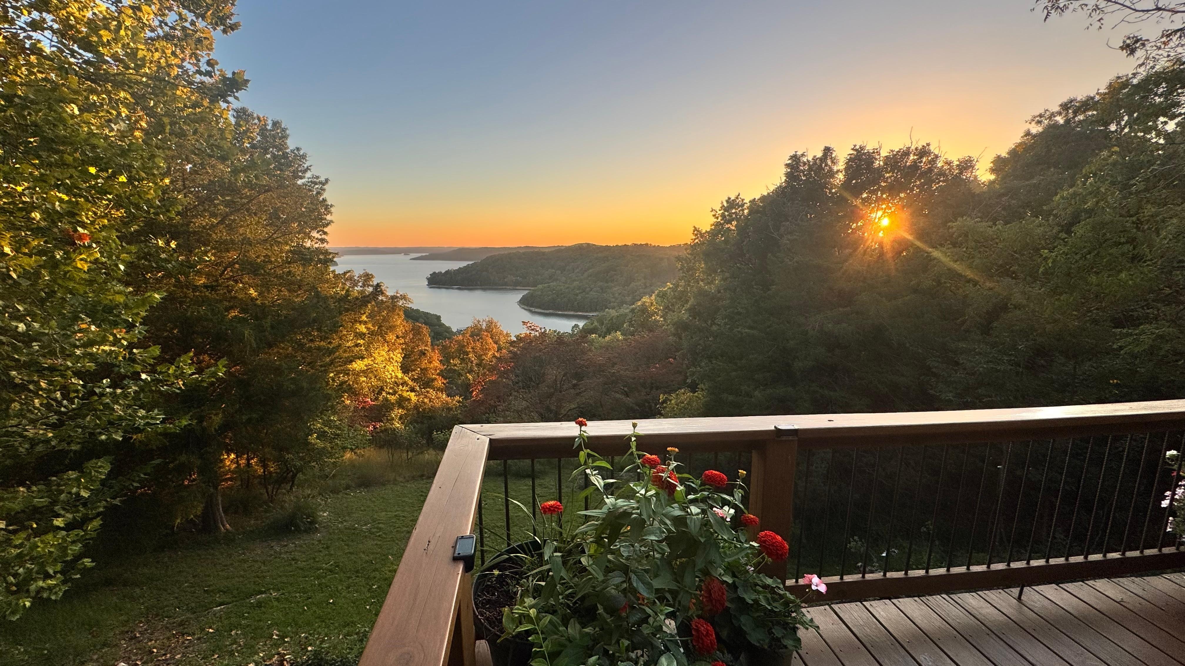 Beautiful sunset view from the deck