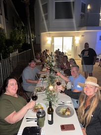 Fit dinner for 28 on the back deck and had plenty of dishes and wines glasses to cover