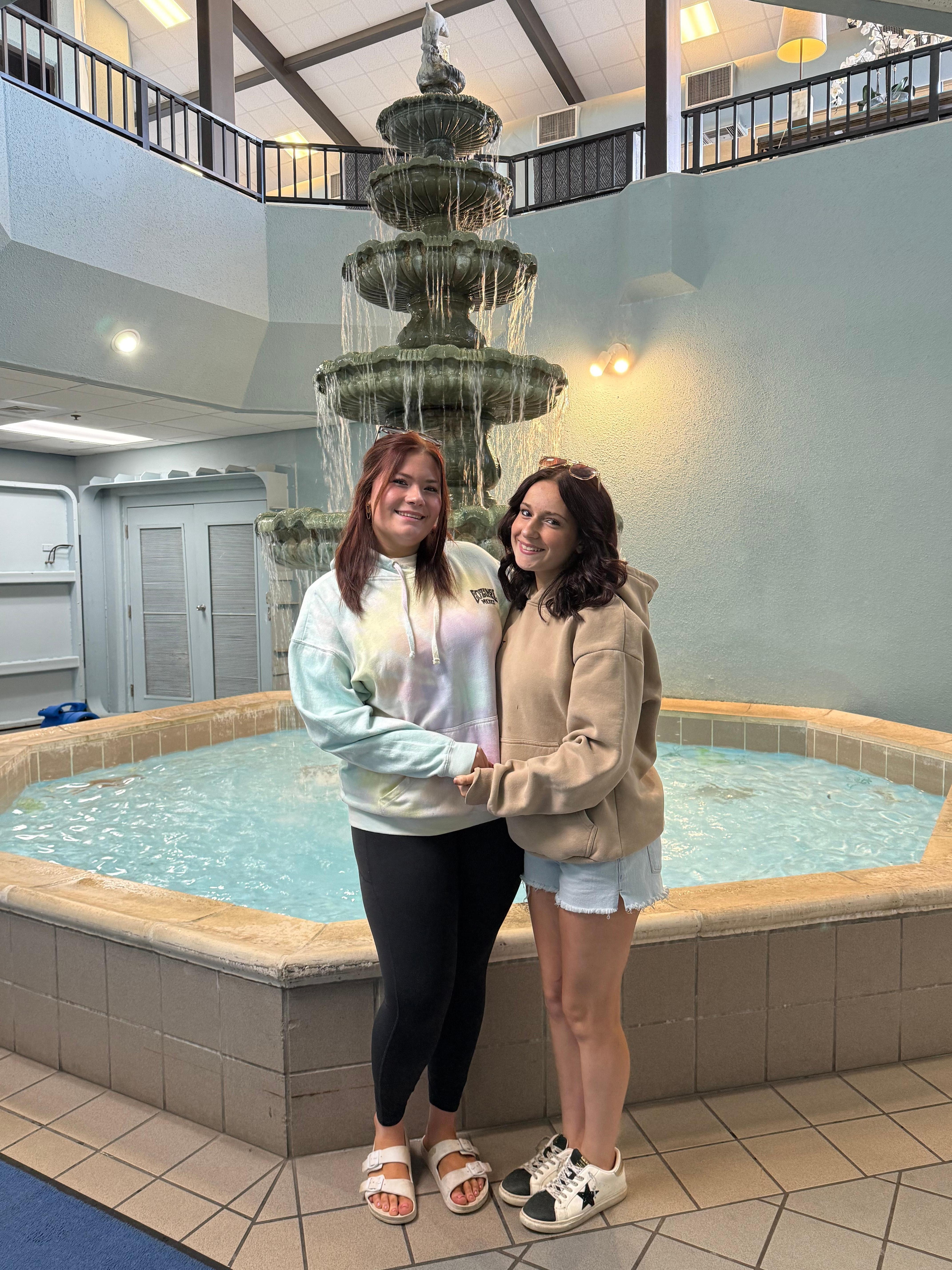 The fountain in the lobby 