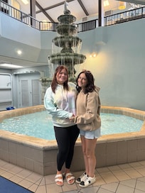 The fountain in the lobby