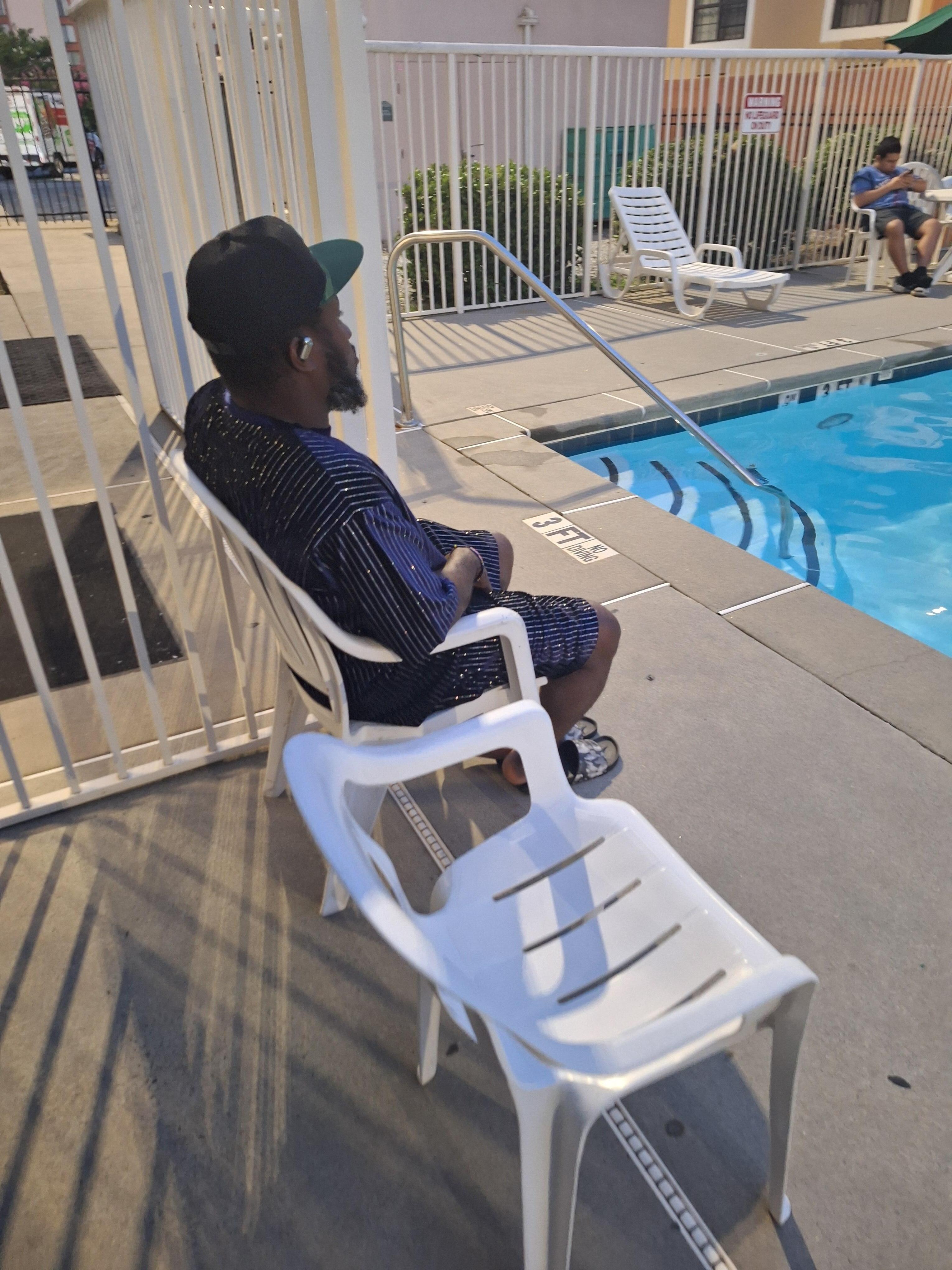 We relaxed at the pool before it closed.