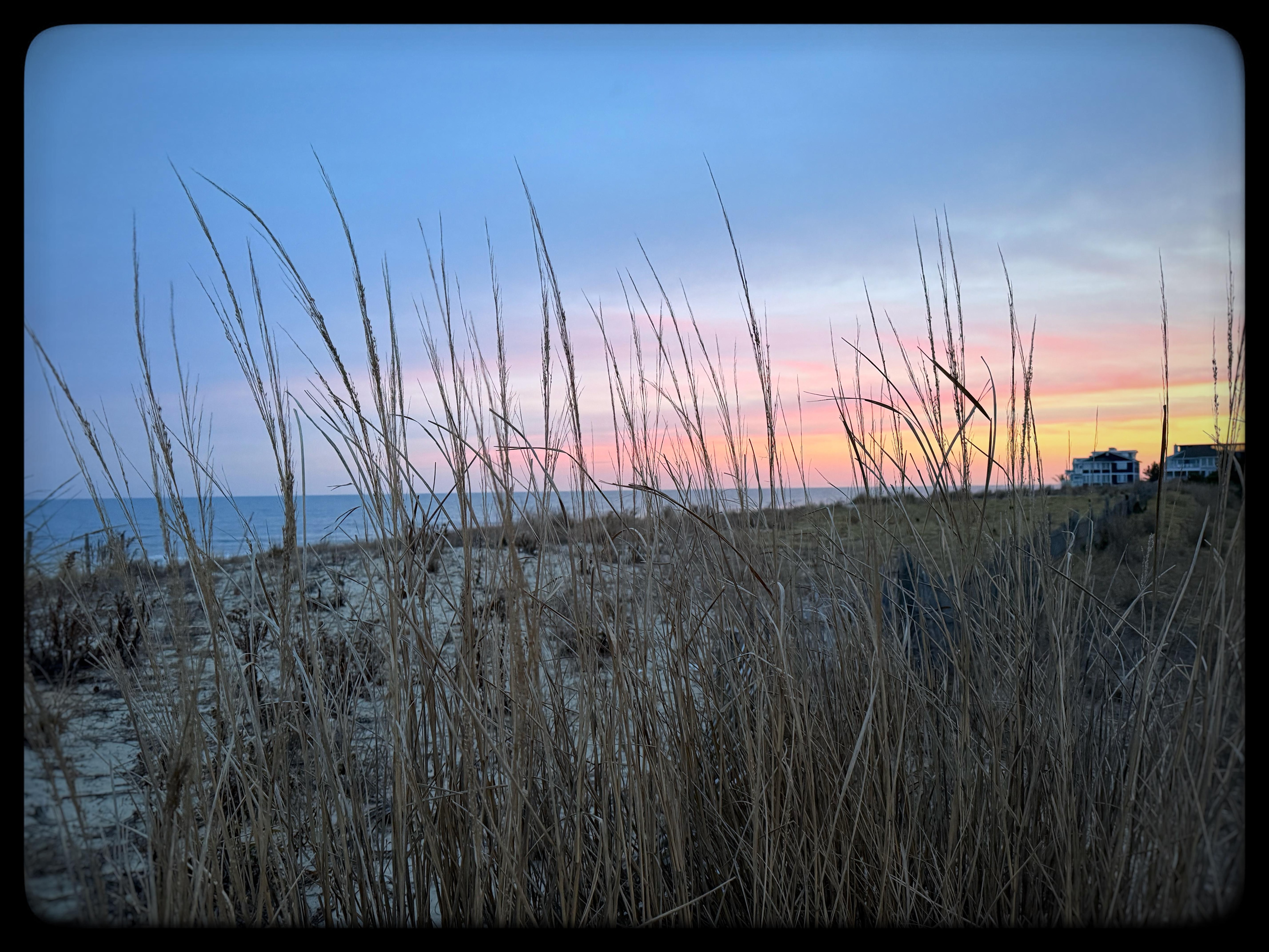 Sunset colors from the beach pathway. 