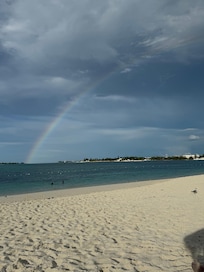 Beautiful beach after a rain shower