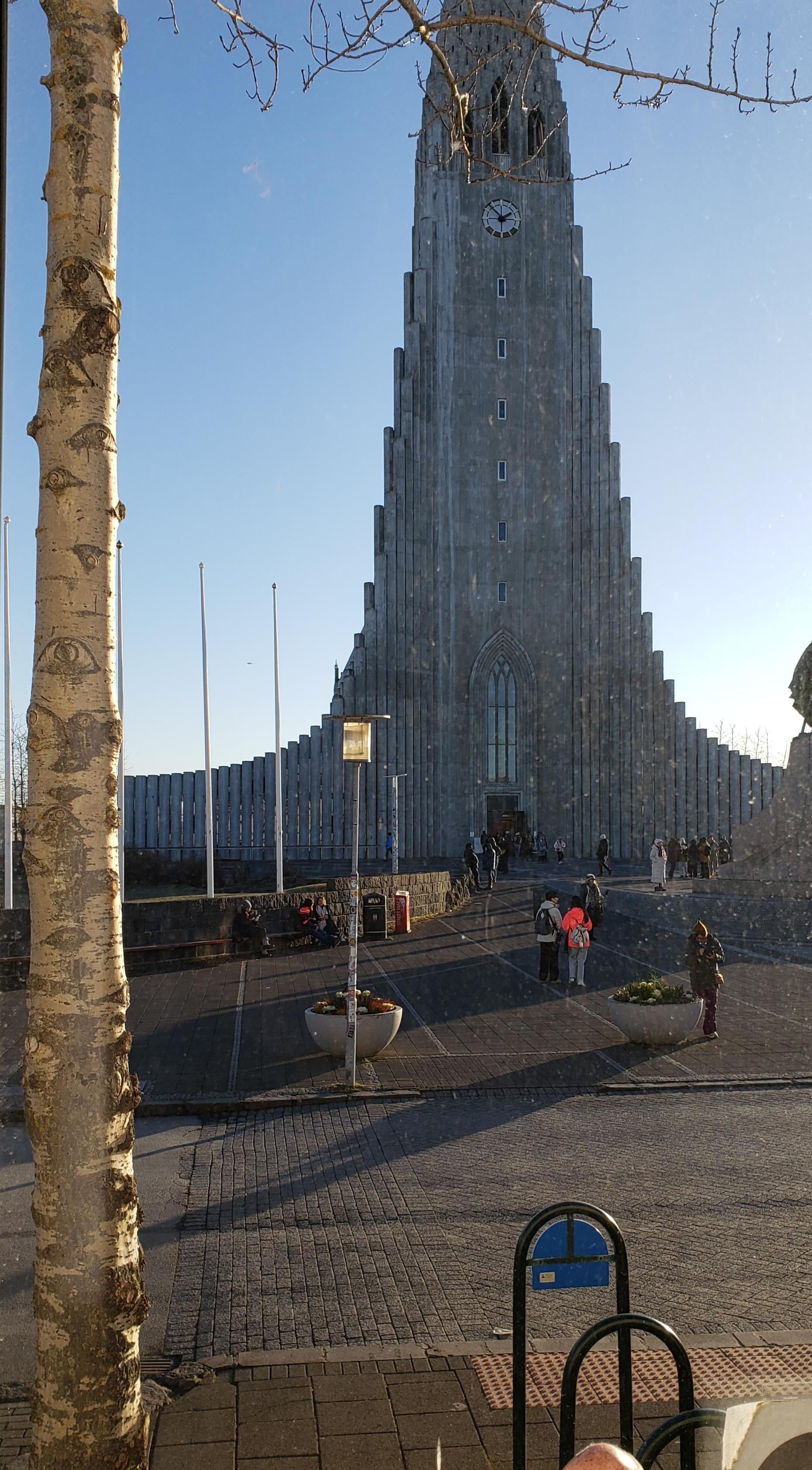 View from the room. Great location. The church chimes are lovely.