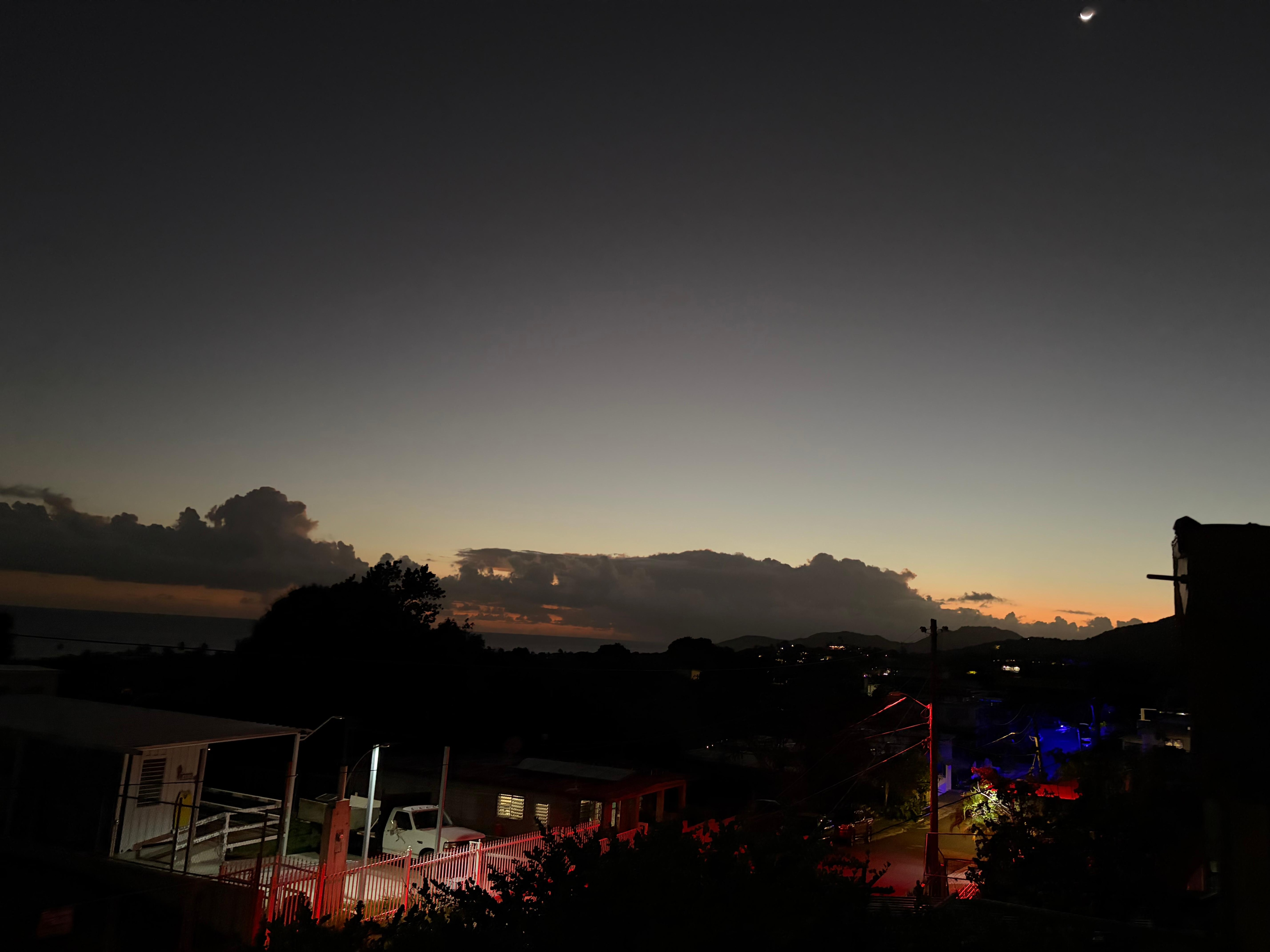 Rooftop view at sunset 