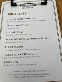 Breakfast menu