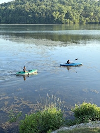 Our boys loved the kayaks!! It was shallow up close so we felt very comfortable letting them go out on the water.