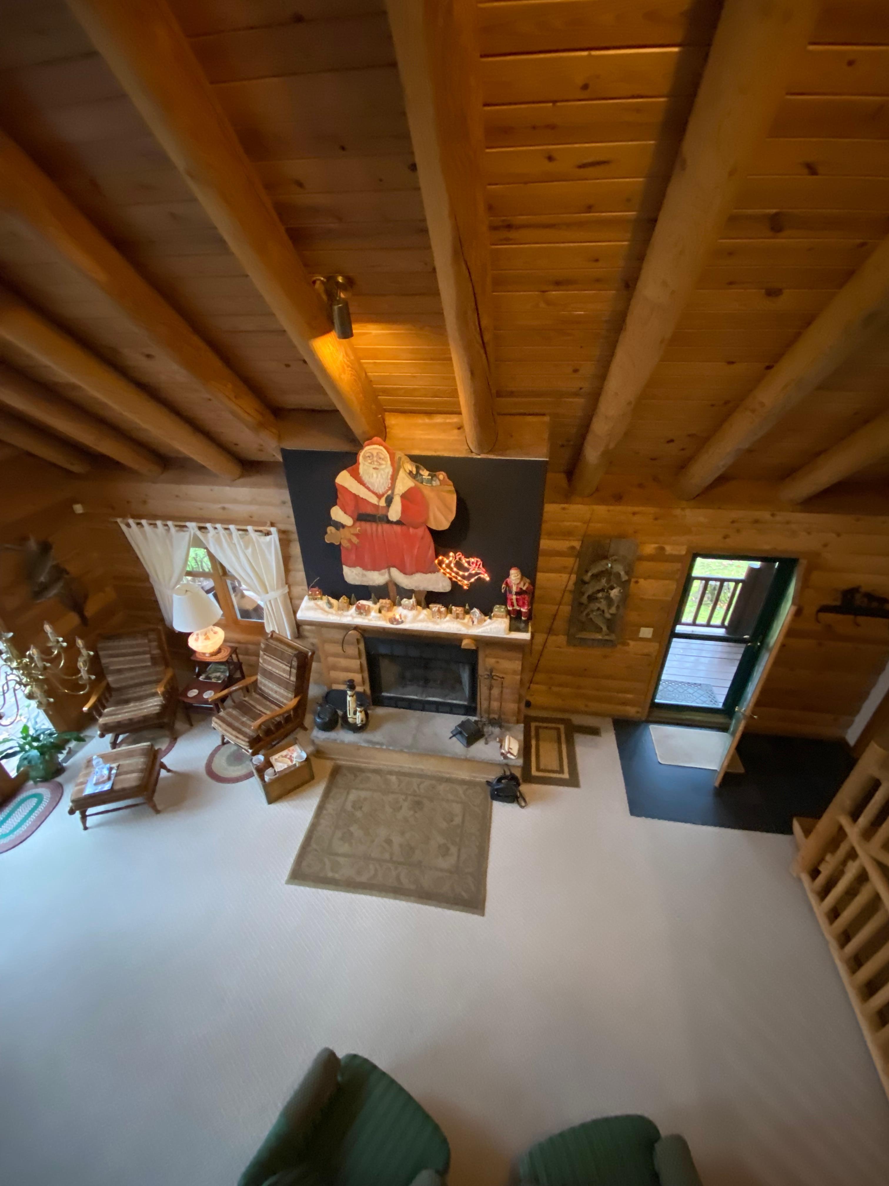 Photo from upstairs looking down at living room
