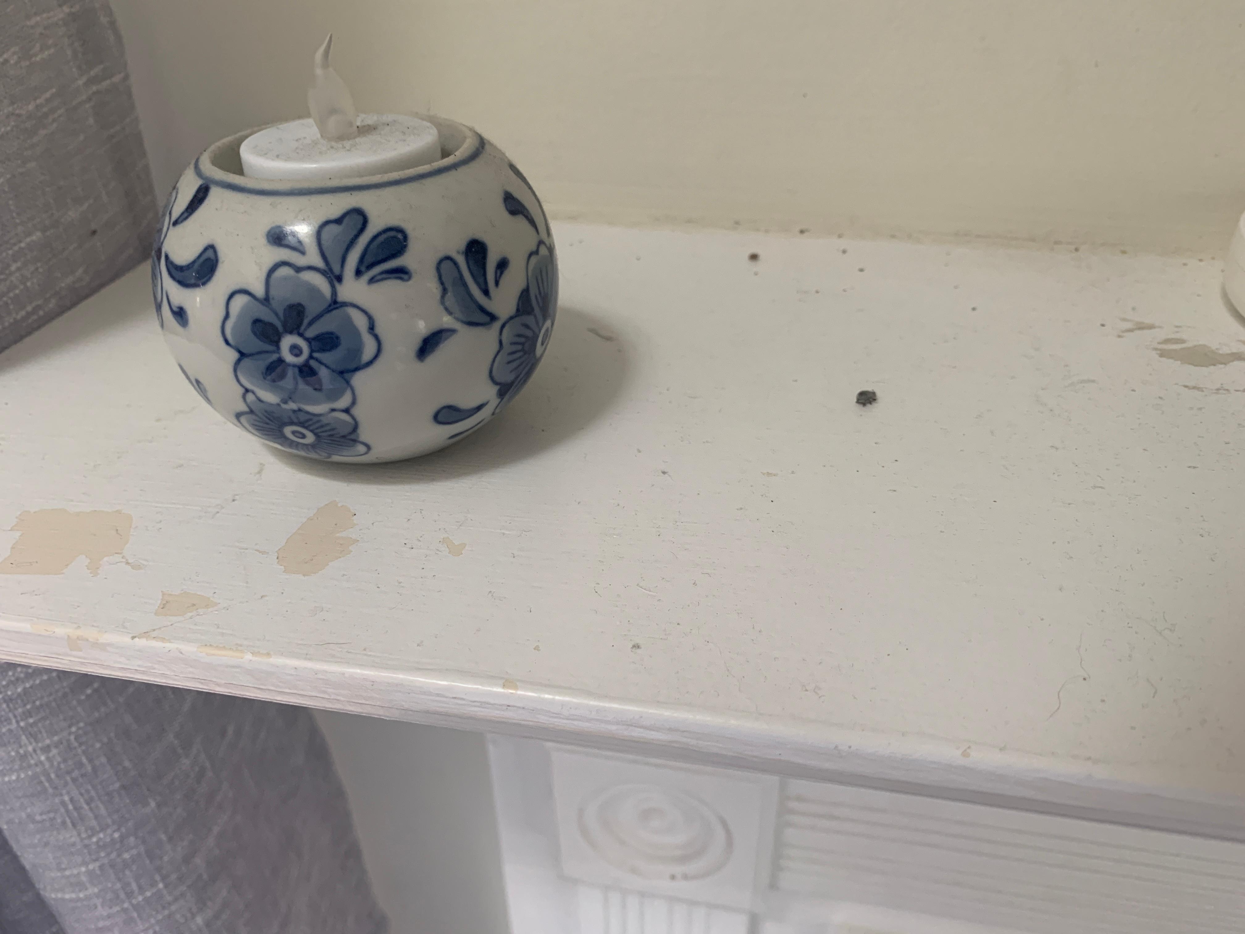 Dirty fireplace mantel