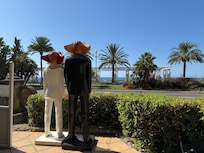 View out onto promenade from breakfast terrace.