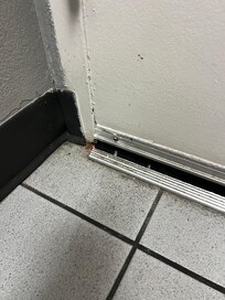 Inside the room the corner looks like they never cleaned