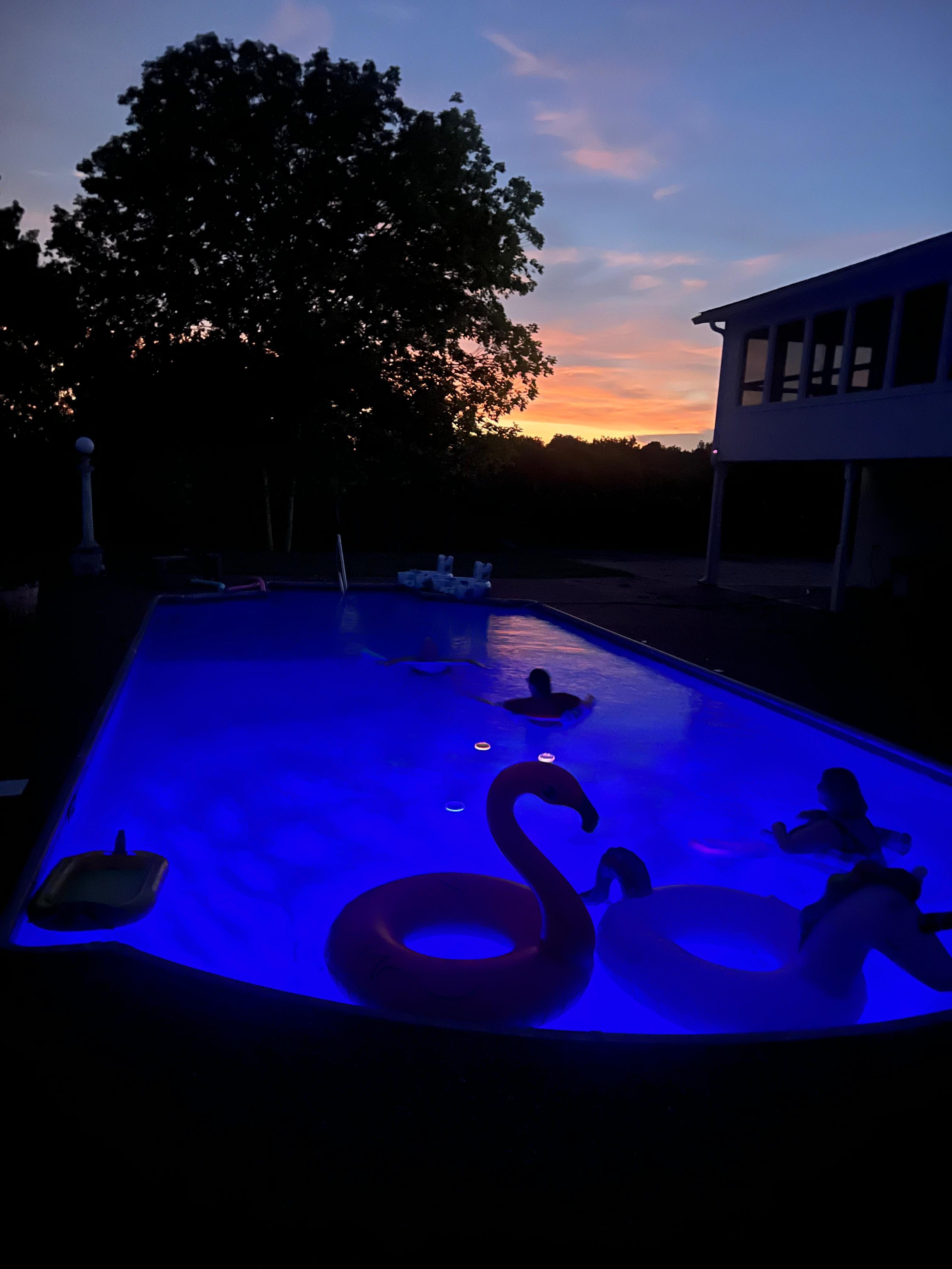 Sunset in the pool