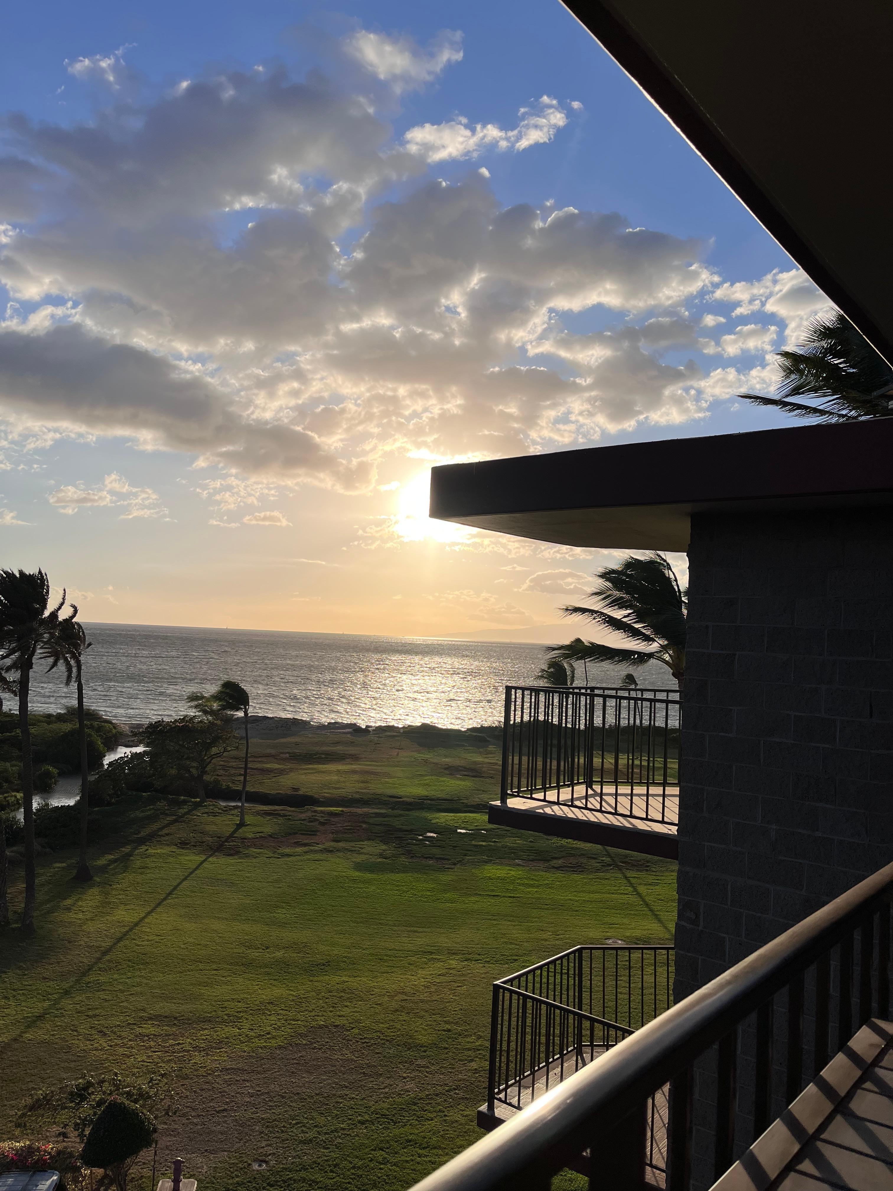 Beautiful view from balcony sunsetting 