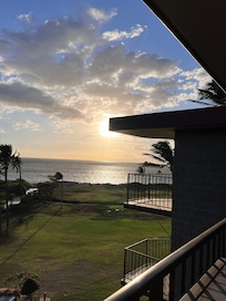 Beautiful view from balcony sunsetting