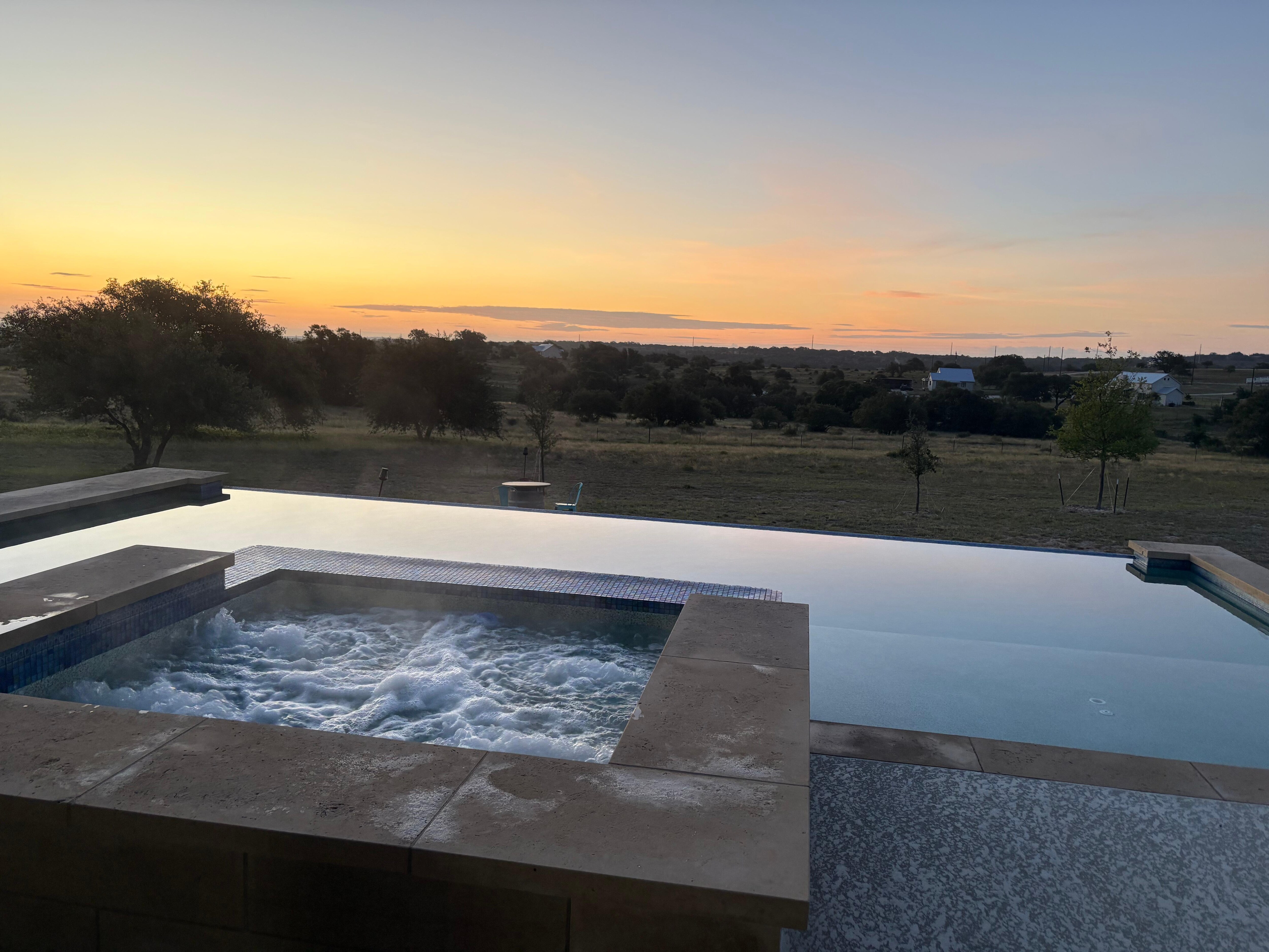 Sunrise from the hot tub