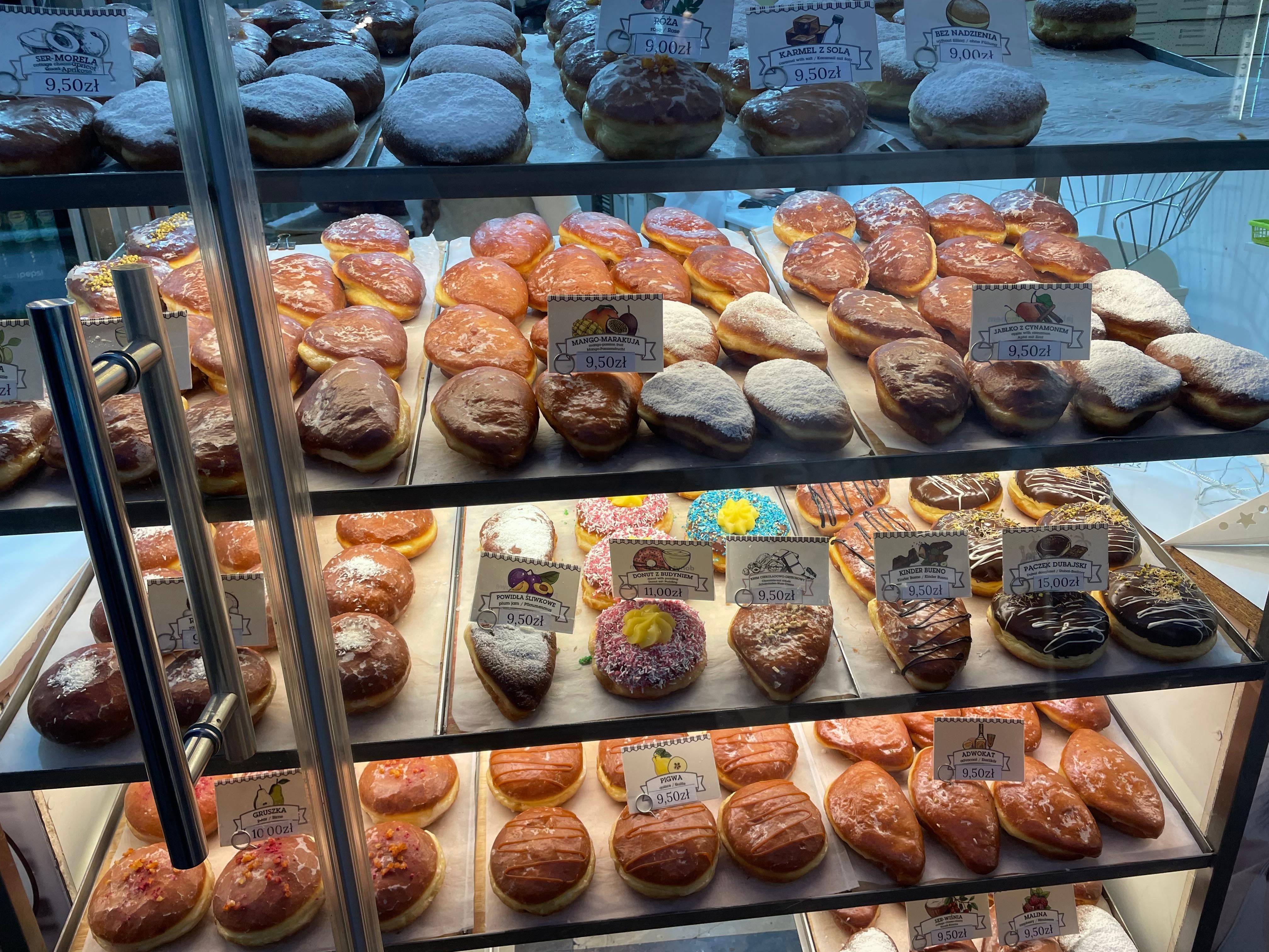When in Kraków, Donuts are a must to try and sample, they are superb , so soft to bite and many fillings are available. Knows as „Paczki”