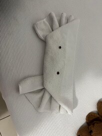 Déco faite avec les serviettes une belle surprise quand on est rentré les enfants ont adorés !!